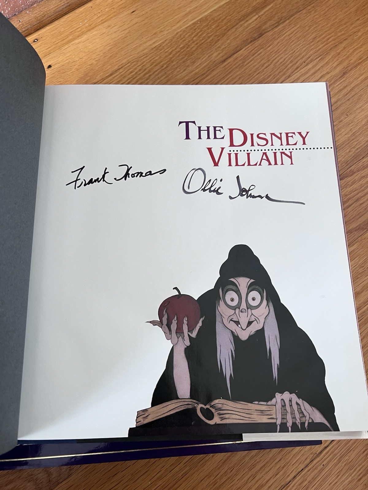 Disney Villain Signed Ollie Johnston Frank Thomas 1993 Hardcover 1 Book Rare
