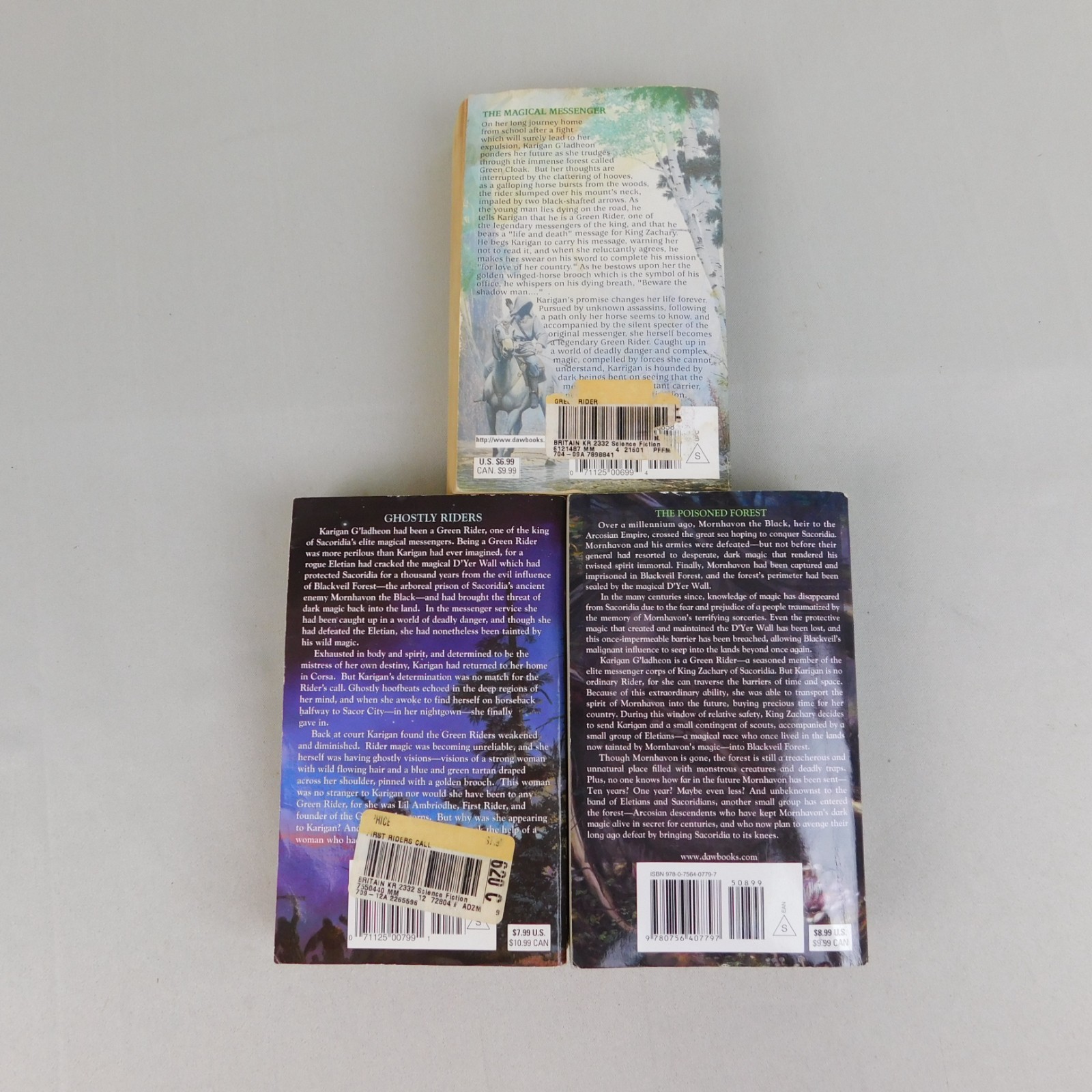 3pc Book Lot Kristen Britain Green Rider Series Paperback Novels #2048