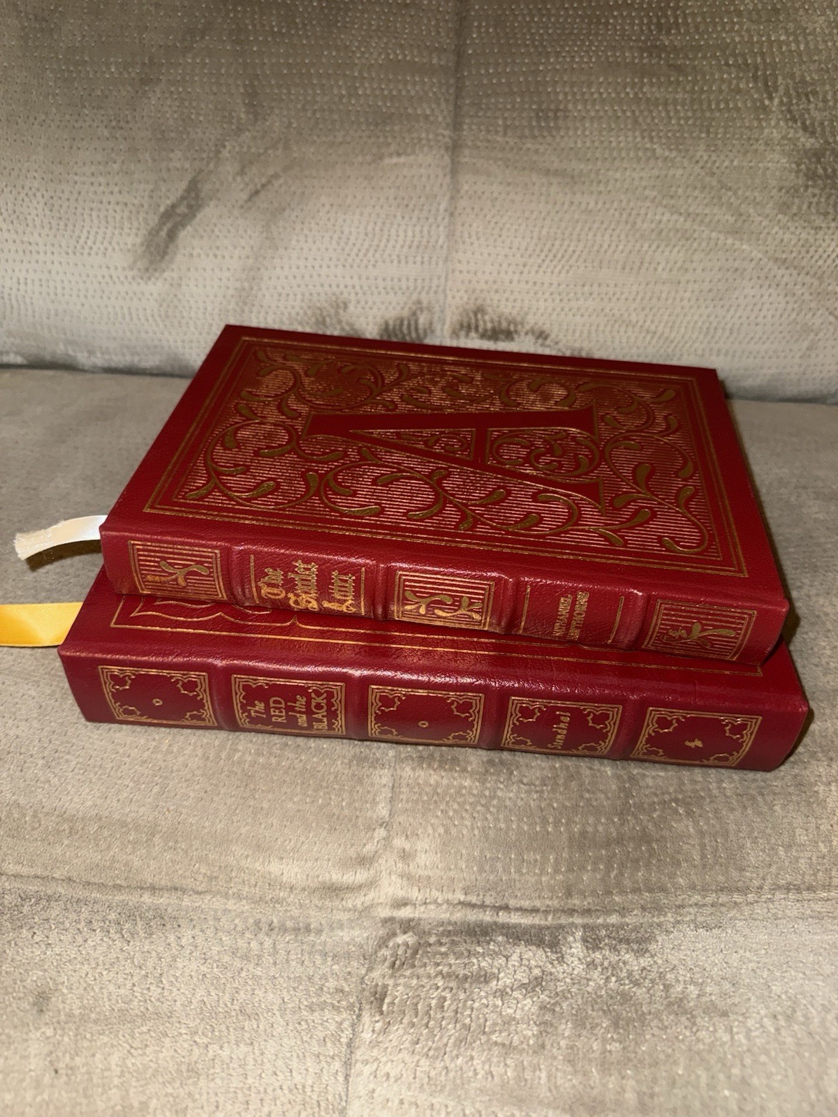 2 Easton Press Classic Books: The Scarlet Letter + The Red And The Black