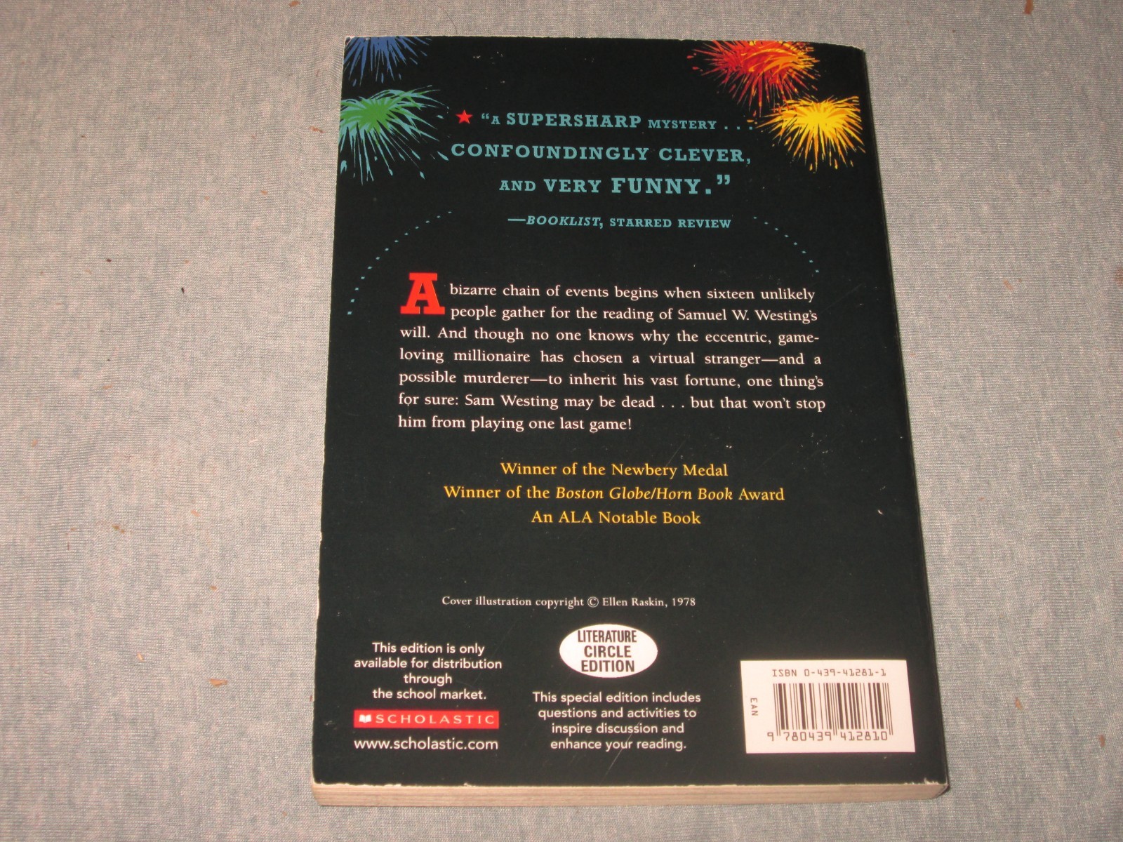 The Westing Game by Ellen Raskin Paperback LIKE NEW (Scholastic-1978)