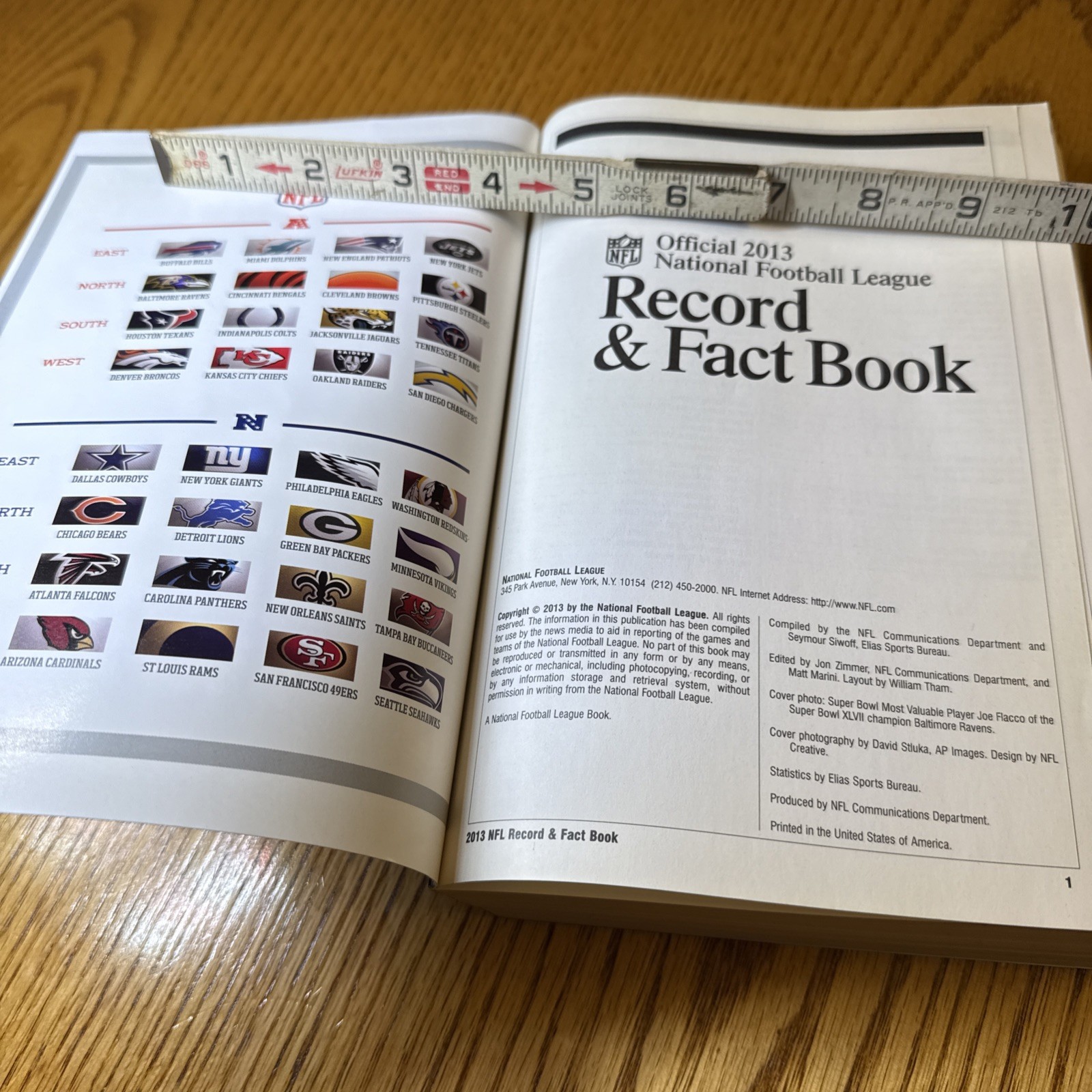 NFL Record & Fact Book 2013 Official Joe Flacco Cover National Football League