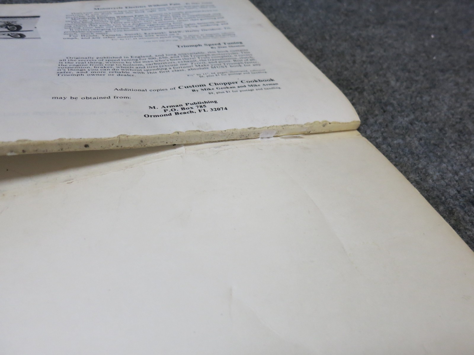 CUSTOM CHOPPER COOKBOOK, MIKE GEOKAN, LOOSE BINDING, SEE DESCRIPTION AND PICS.