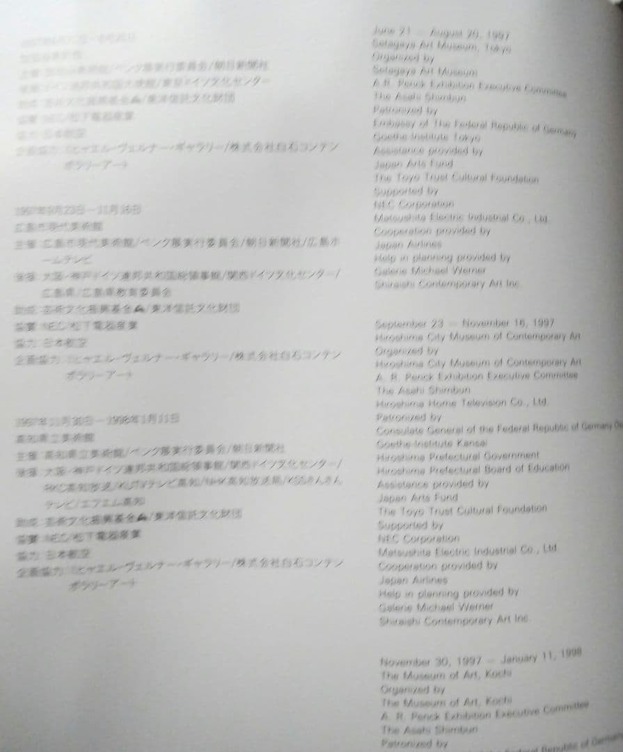 Penck 1997 Exhibition Catalog Setadiya Art Museum 172 pages in bag