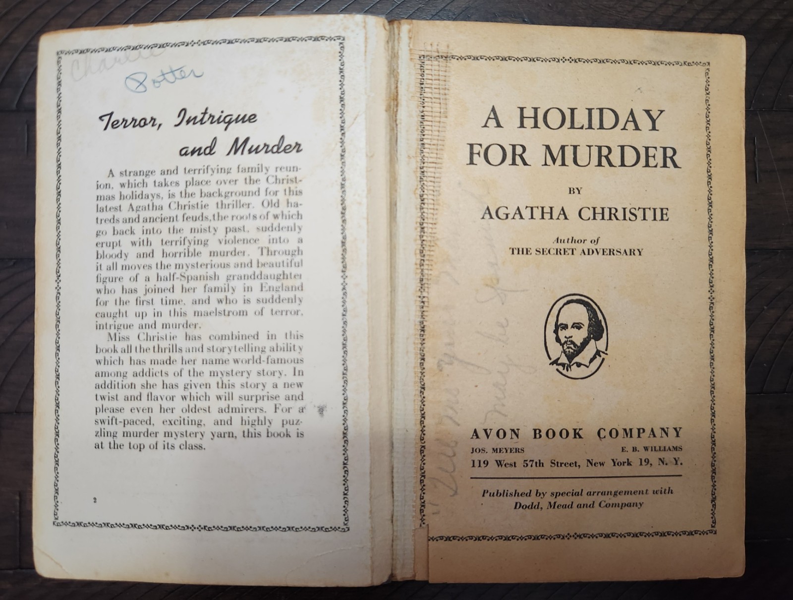 A Holiday for Murder Agatha Christie 1947 Avon Book Company