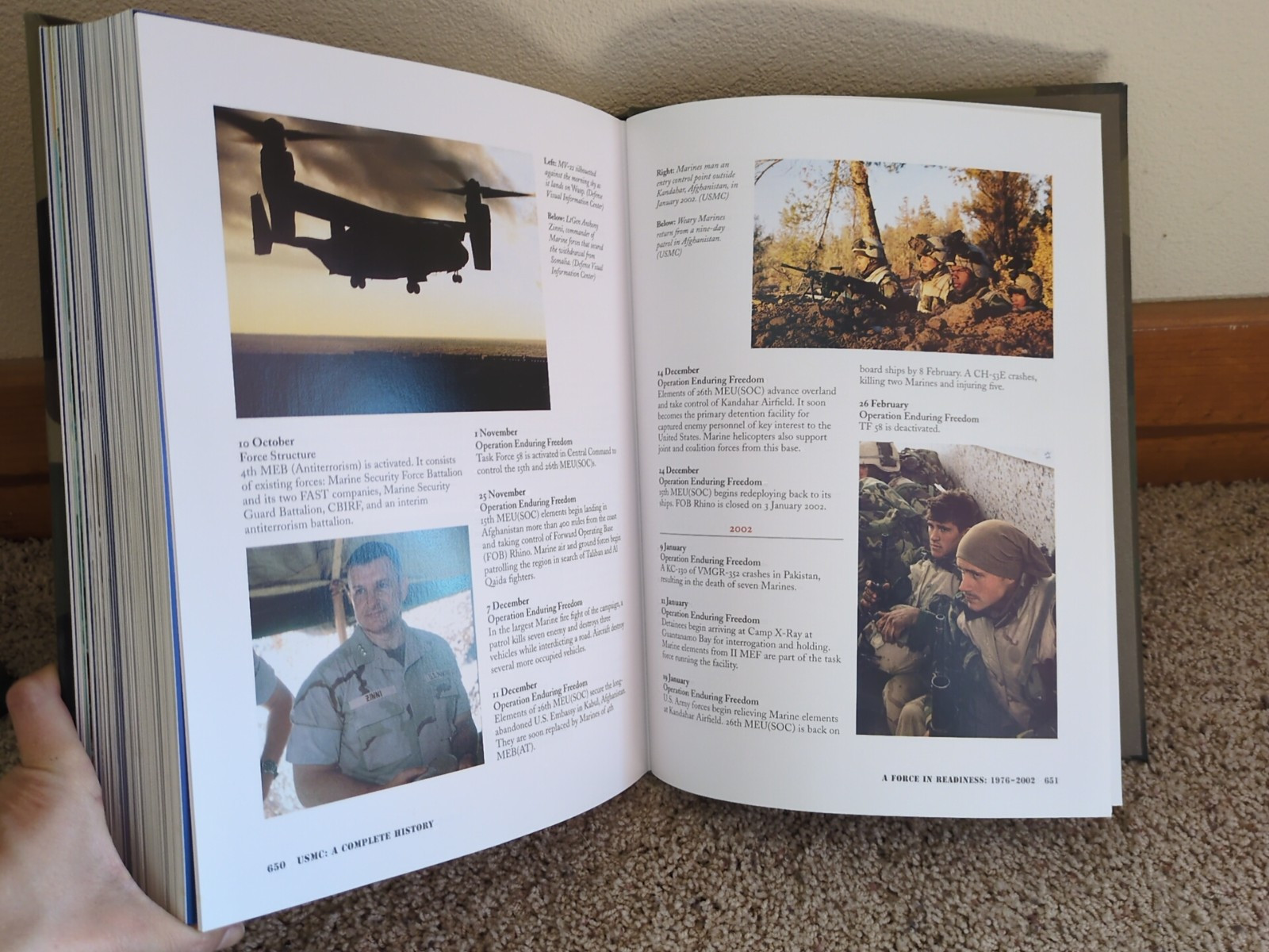USMC A Complete History Book 13 1/4″ X 9″ 656 Pages
