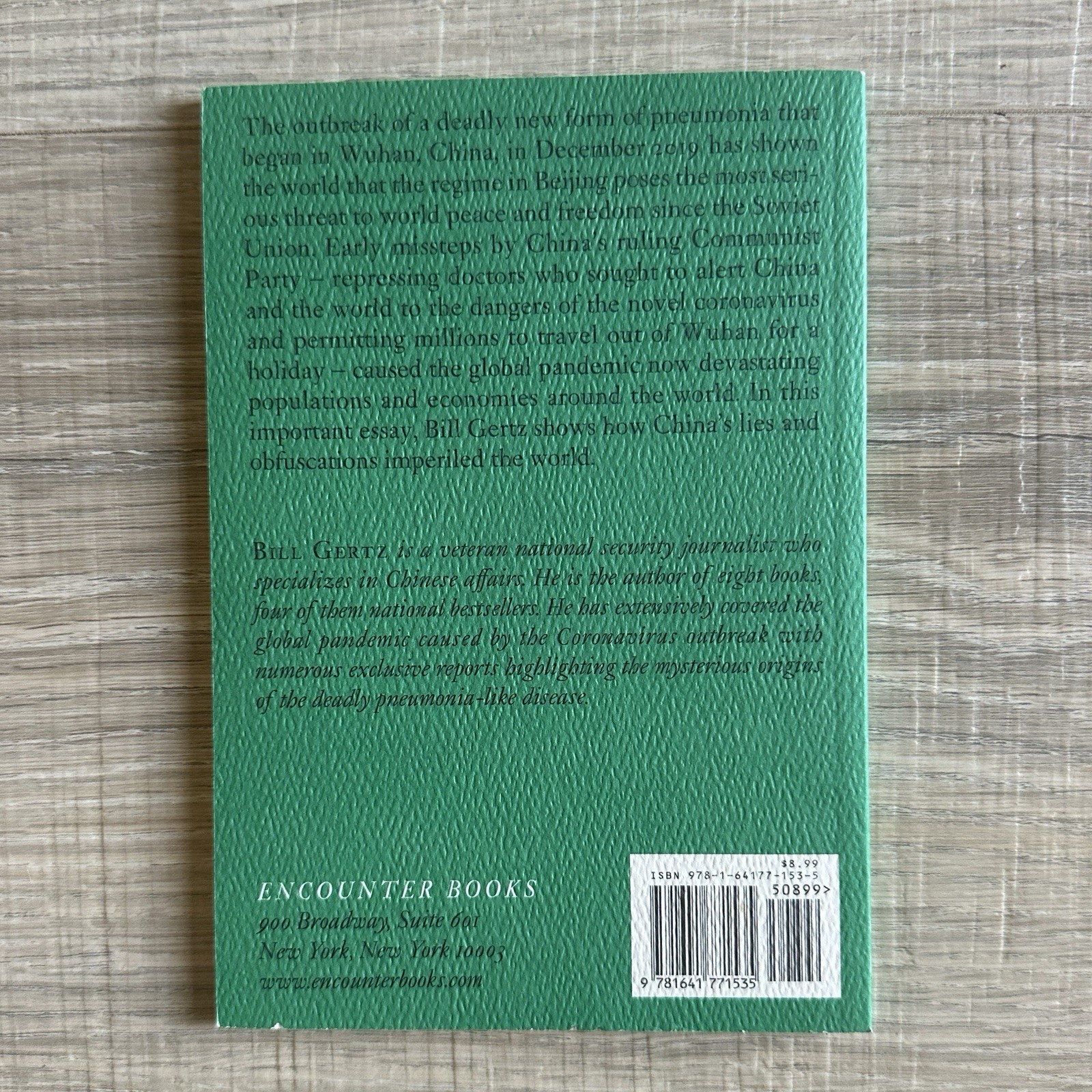 Encounter Books How China’s Communist Party Made the World Sick Bill Gertz Pape…