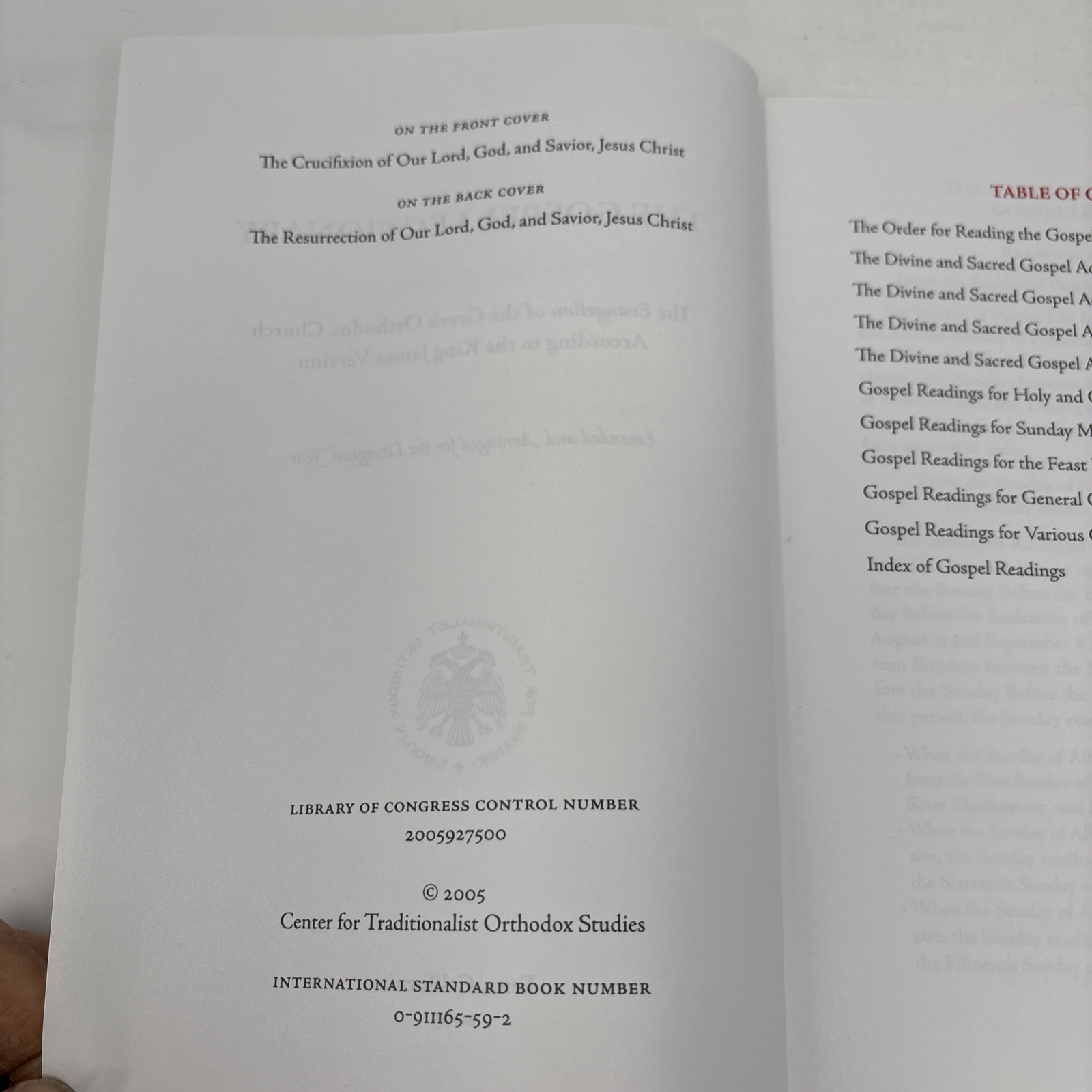 The Gospel Lectionary The Evangelion Of The Greek Orthodox Church