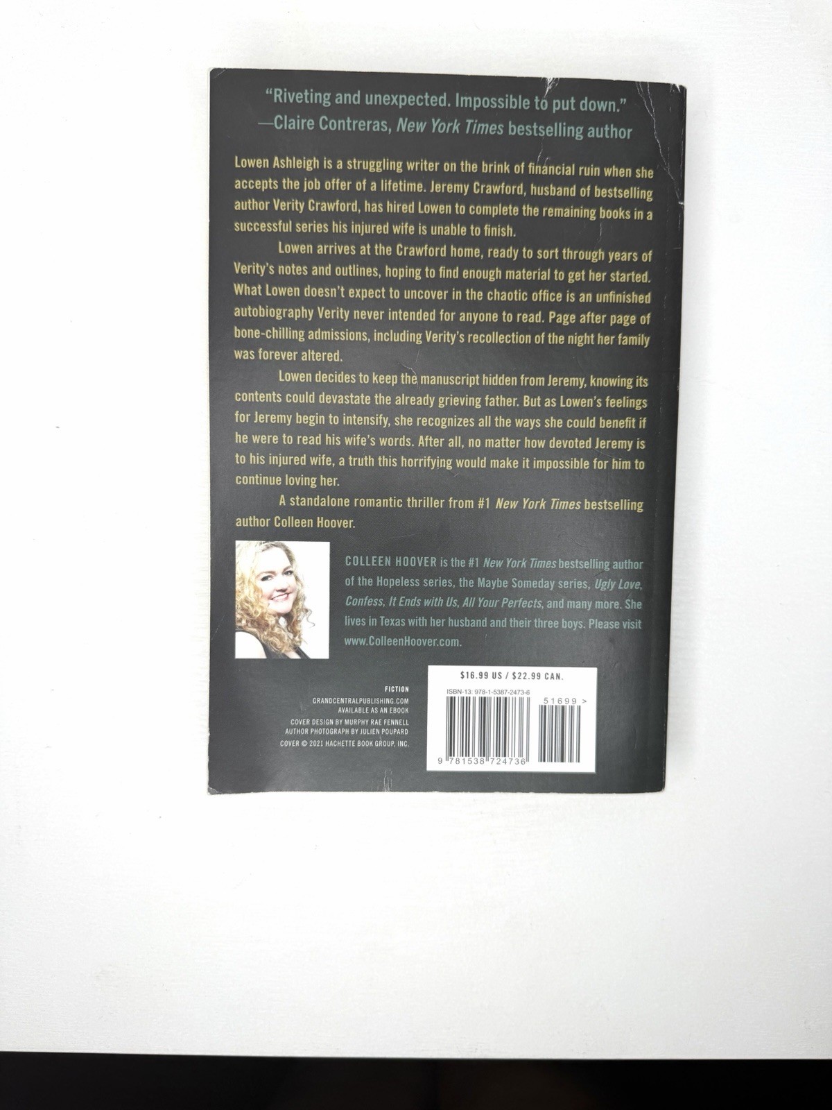 Verity By Colleen Hoover – Paperback – GUC