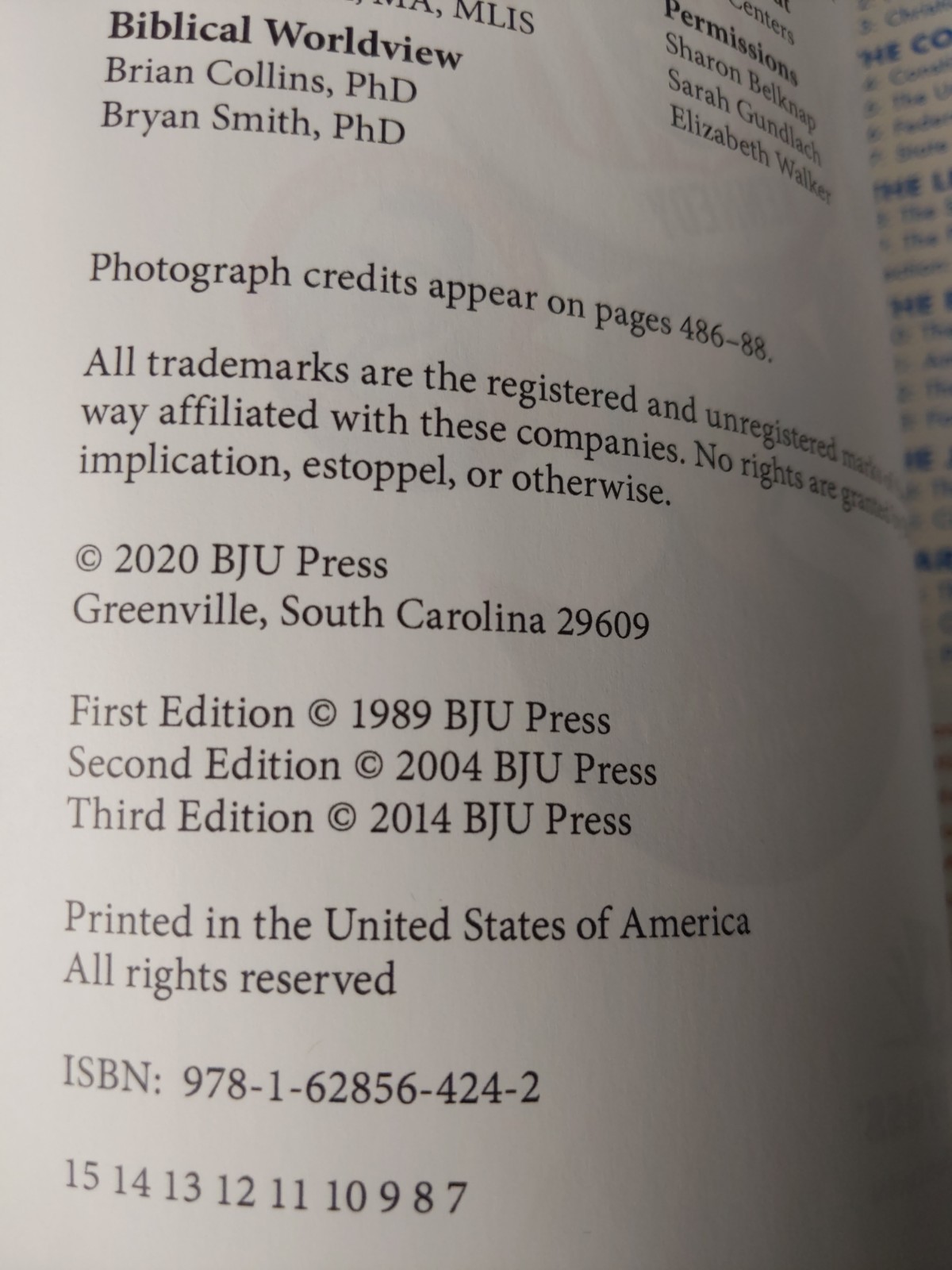 American Government Student Textbook 12th Grade History (4th Edition) BJU Press