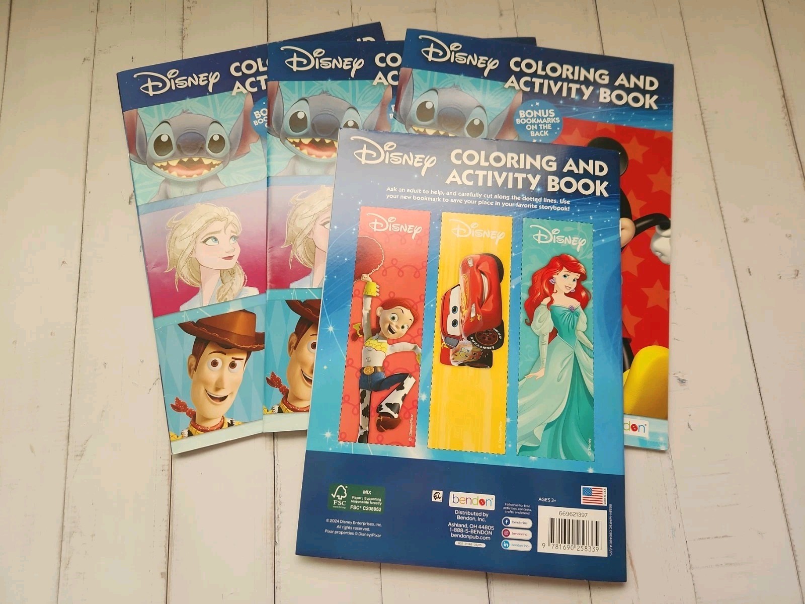 (Lot of 4) Disney Coloring and Activity Books, 24 Pages Each, Total 96 Pages