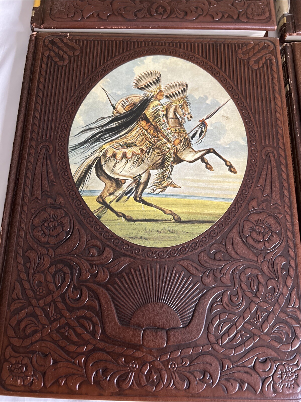 Time Life Books The Old West Series Brown Faux Leather – Lot of 4 Books
