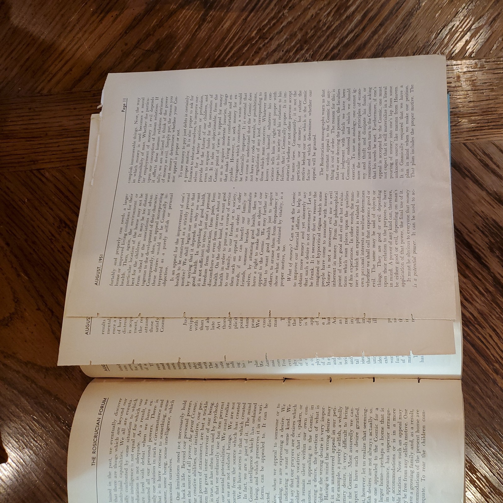 VINTAGE Rosicrucian Forum, hardbound copies, 6 issues 1950-51, very good.