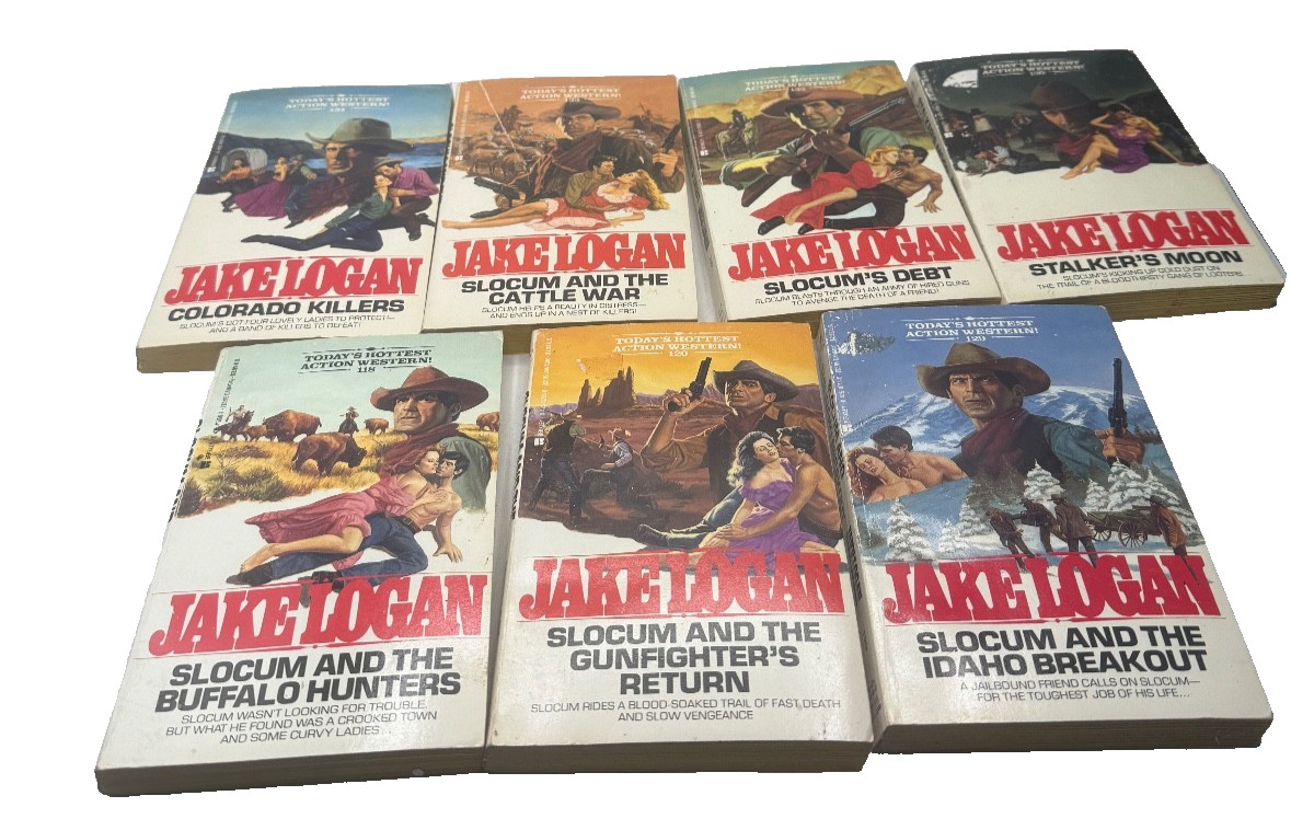 Vintage Paperback Jake Logan Assorted Books Action Western Stories