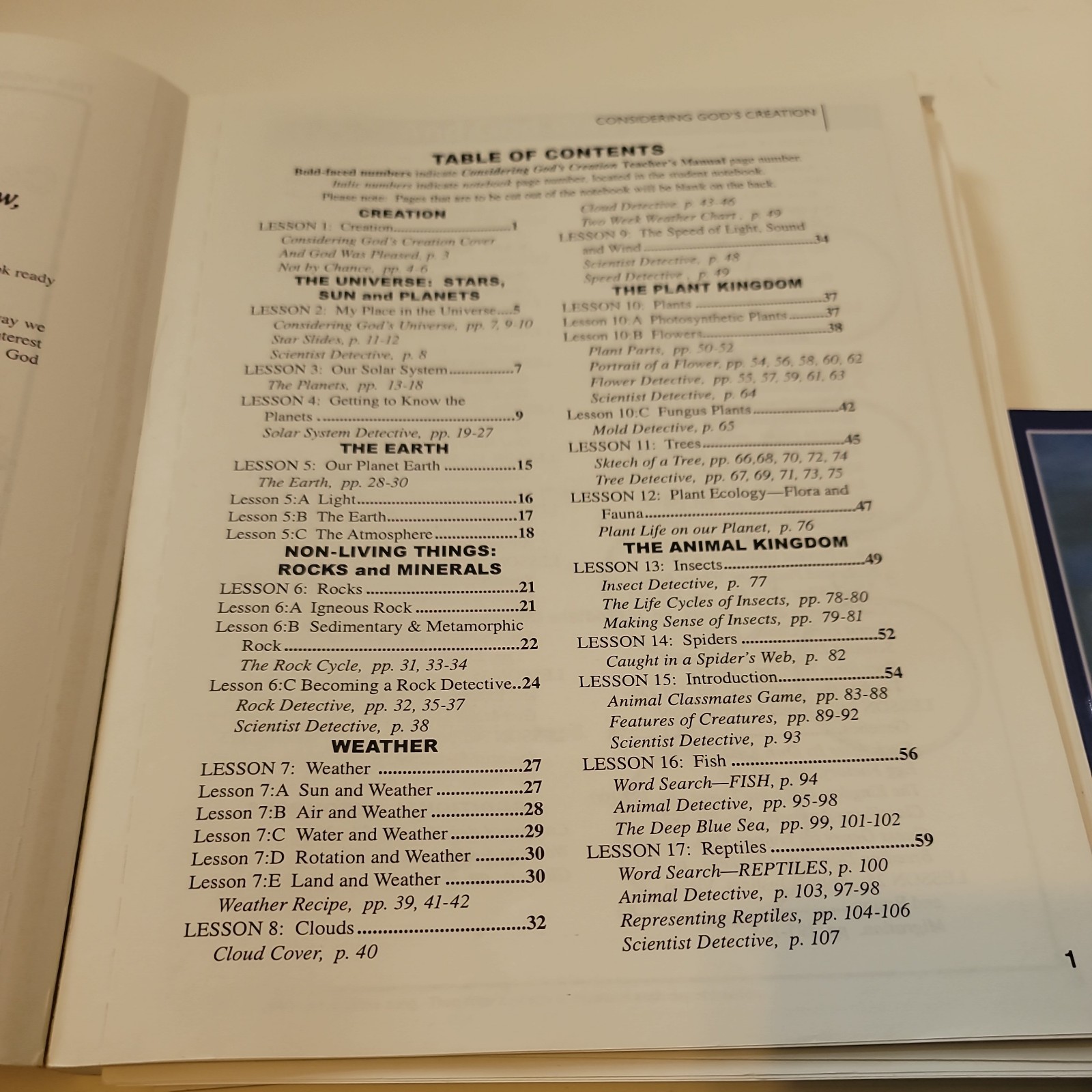 Christian Homeschool science Student Workbook & Teacher’s Manual. God’s creation