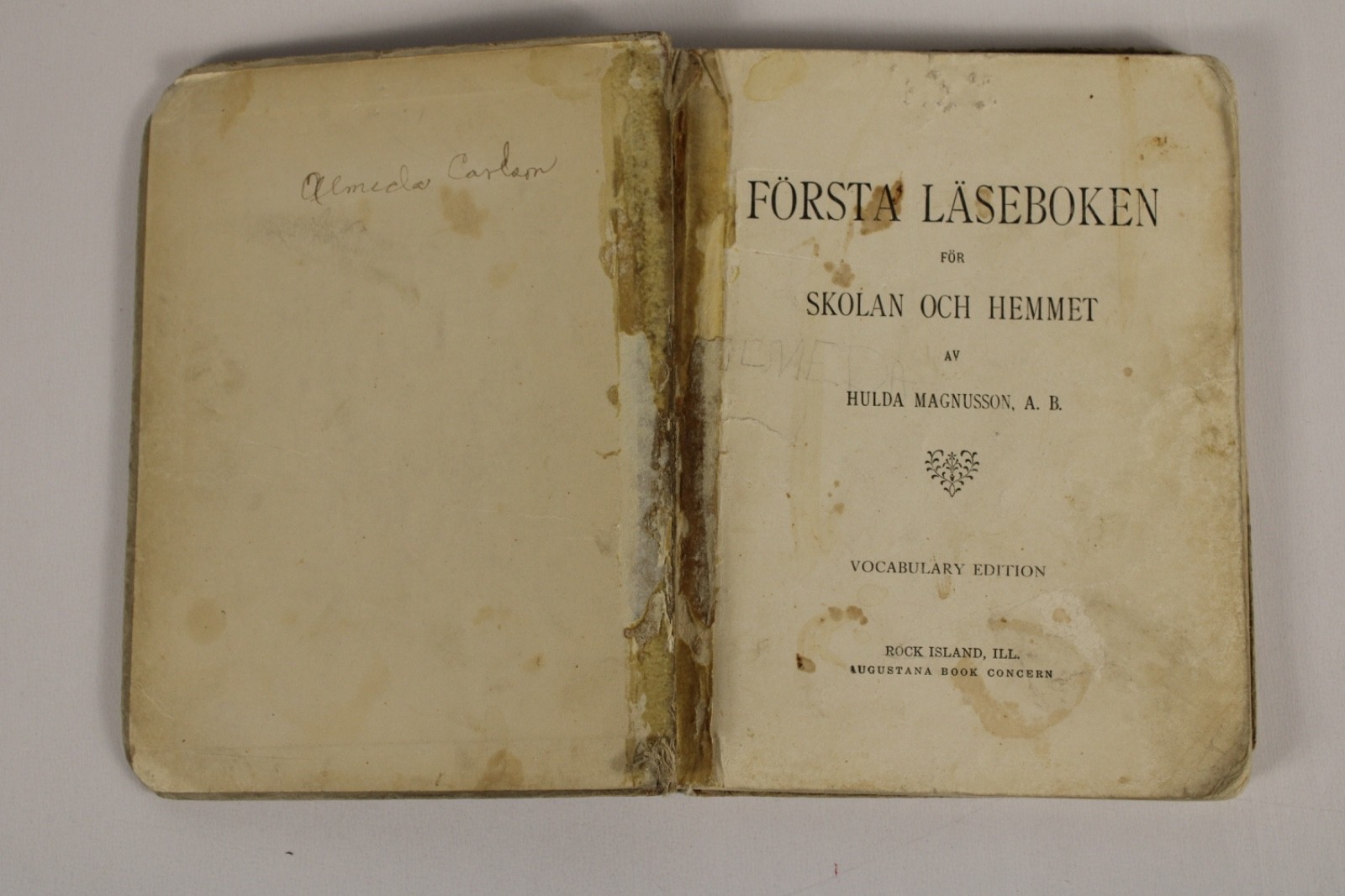 Första läseboken for Skolan Och Hemmey ac Hulda Magnusdon, A.B. 1912 Antique
