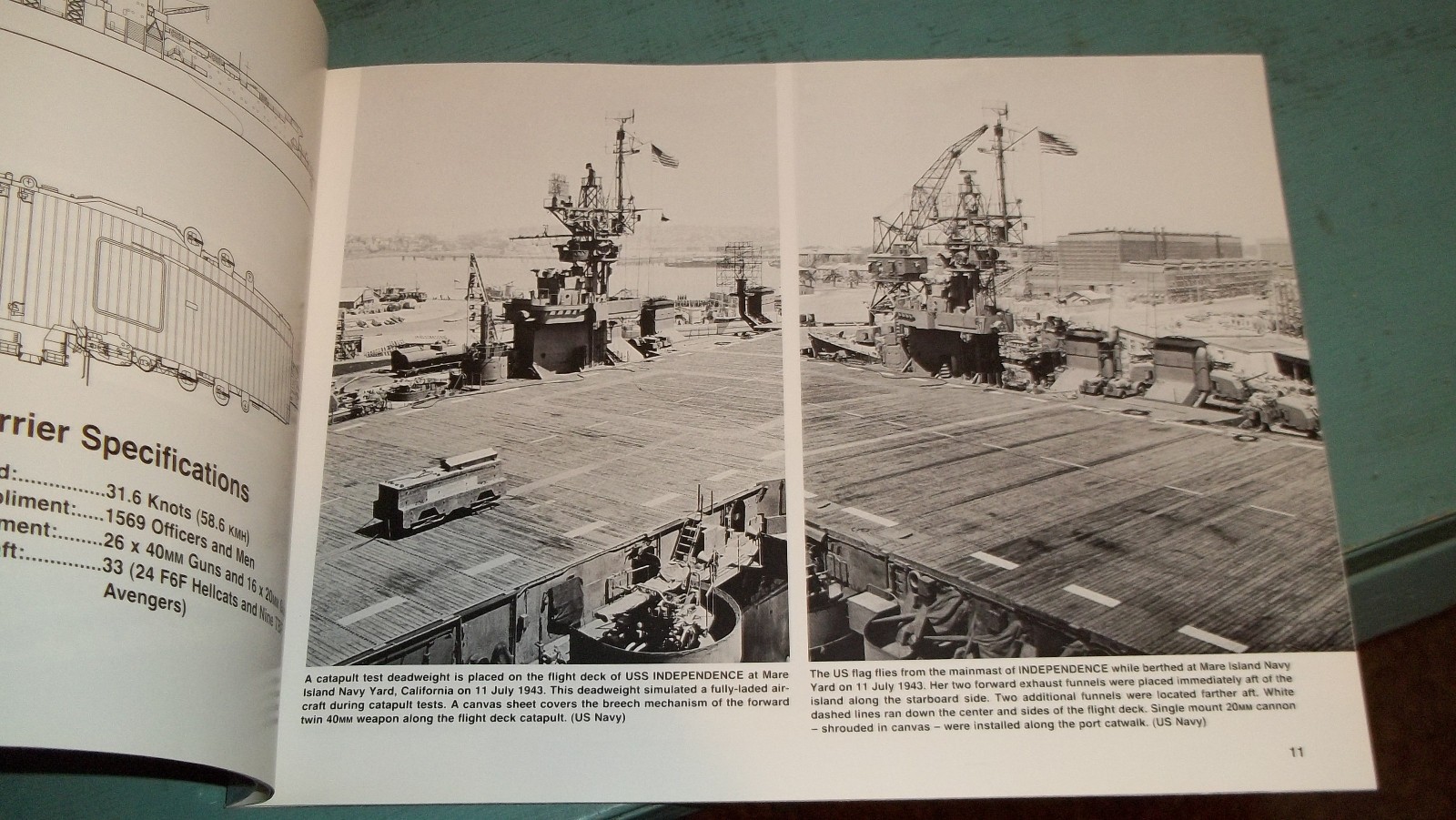 Squadron Signal Publications, In Action Book 4016, US Light Carriers VG+