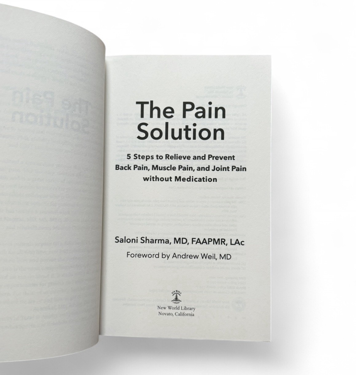 The Pain Solution by Saloni Sharma MD, Paperback, New World Library, Pain