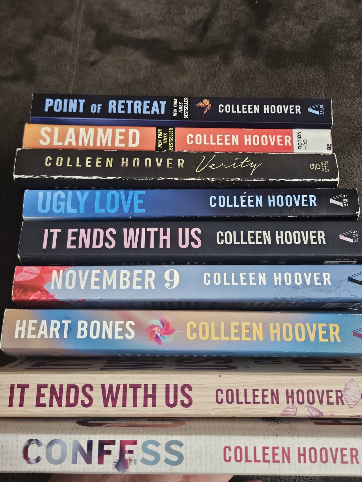 Colleen Hoover 9 Paperback Book Lot Slammed 1 & 2Heart Bones Confess Ugly Love