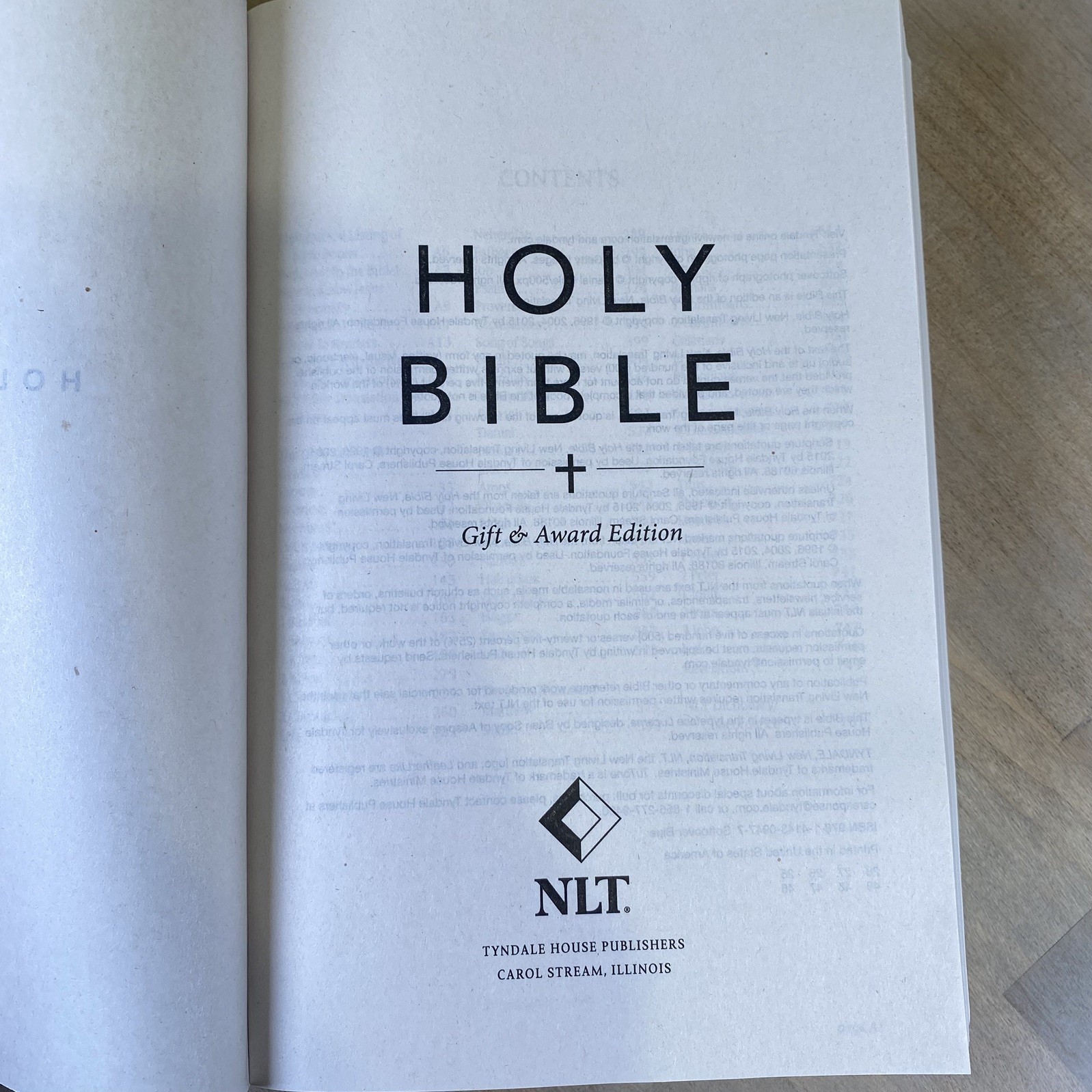 The Holy Bible New Living Translation (NLT ) paperback Tyndall Bible & Bookmark