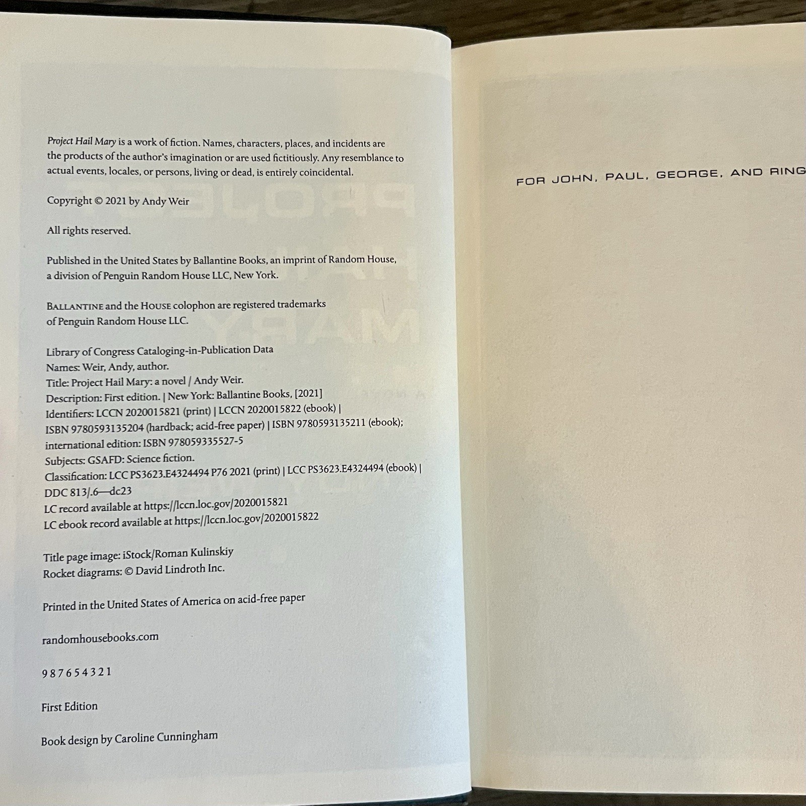 Project Hail Mary – Andy Weir (2021, Hardcover) First Edition & Print | Sci-Fi