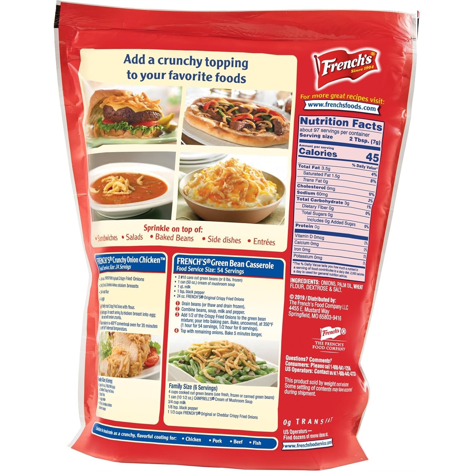 Crispy Fried Onions, 24 oz Pack of 6 – Perfect for Casseroles & Salads