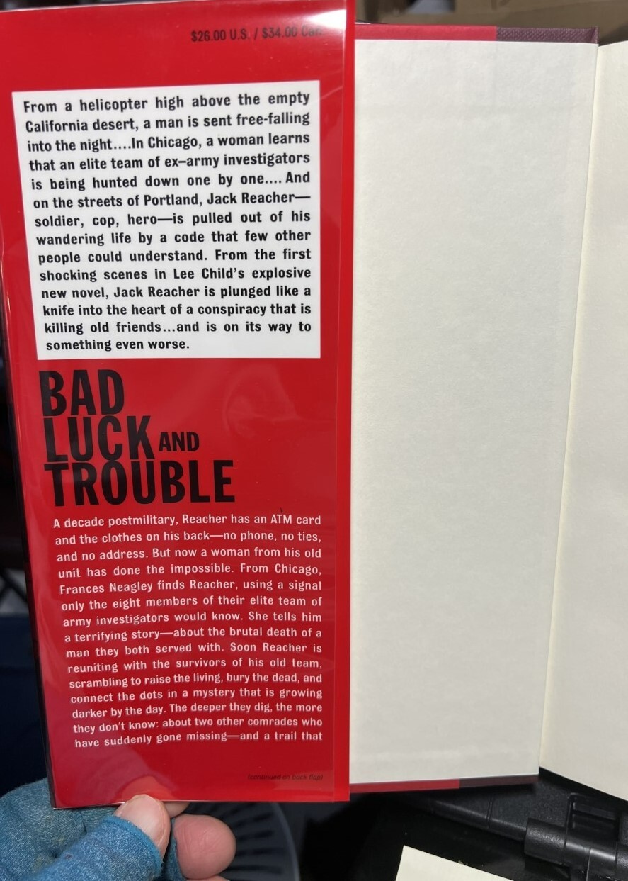Jack Reacher Ser.: Bad Luck and Trouble by Lee Child ’07, HC, 1st/1st) *SIGNED*