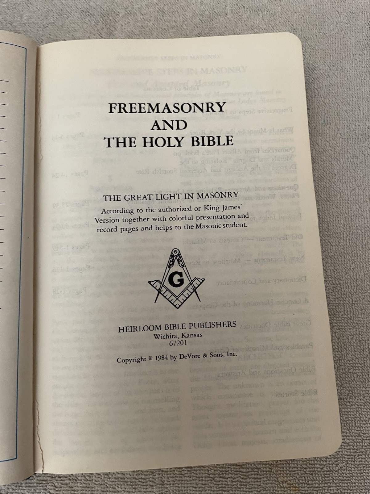 Holy Bible Master Mason Edition
