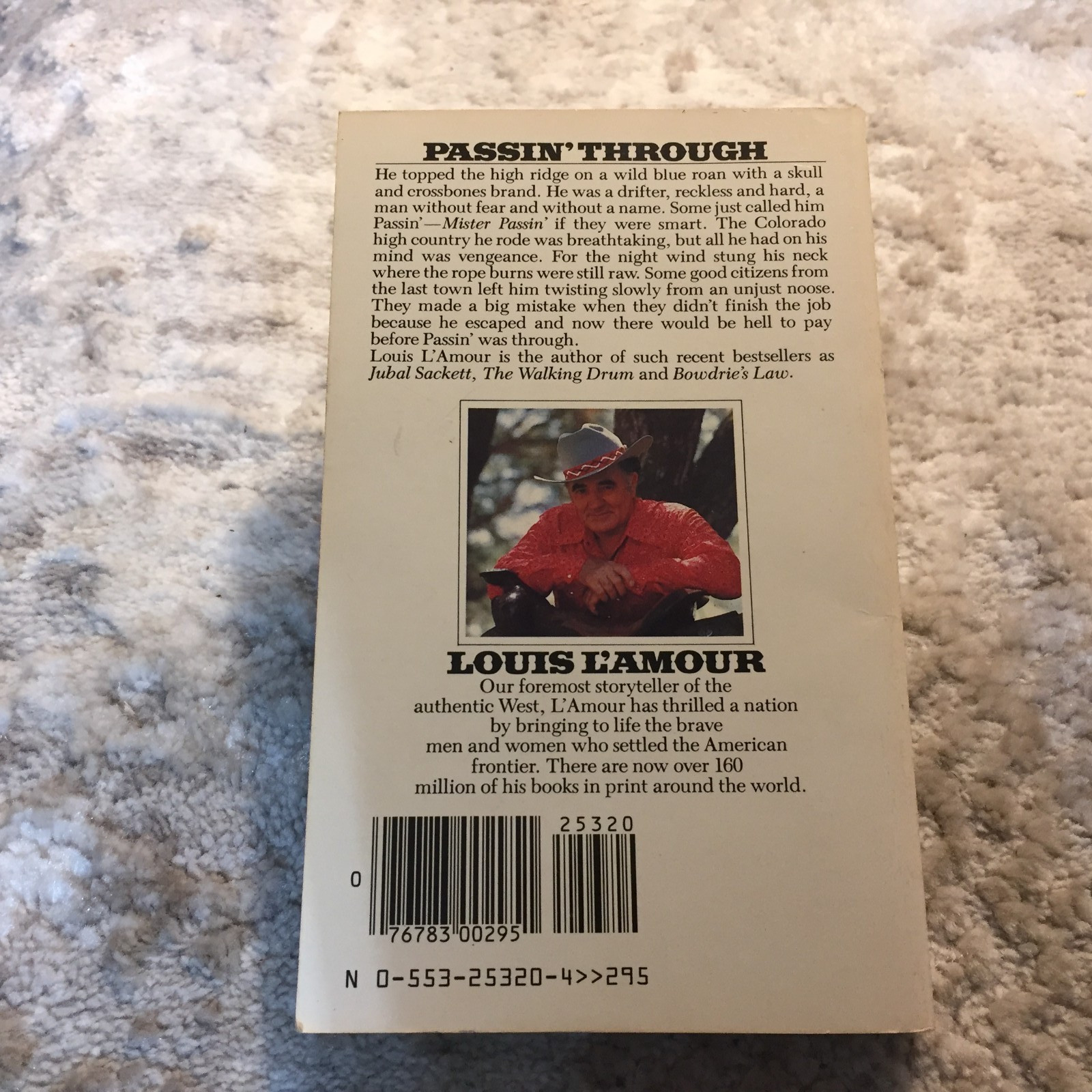 Passin’ Through Louis L’Amour 1985 Bantam Books Fugitive On The Run Western Book