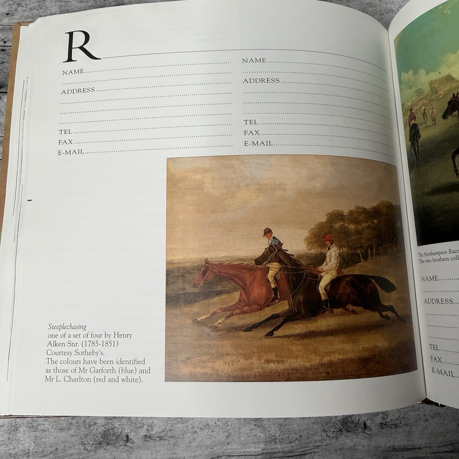 Horse Racing Address Book Equestrian Art Famous Thoroughbred Horses UK Hardback