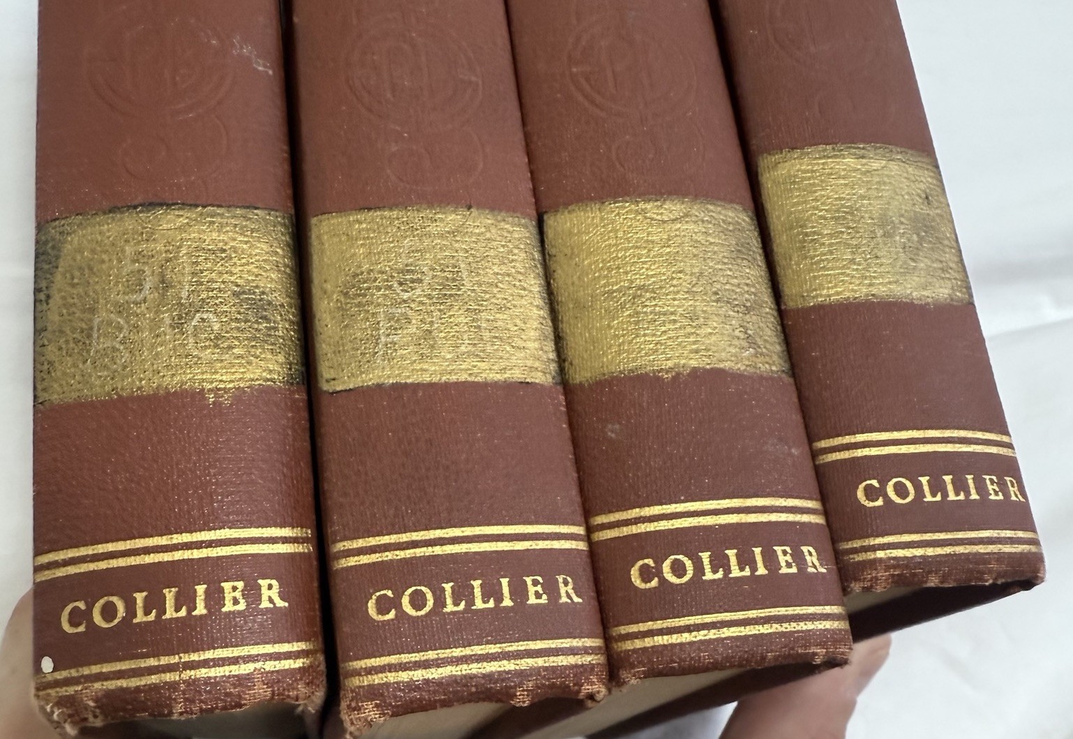Pearl S. Buck Book Lot (4) Collier Vintage 1931-1937 Gold Red Decor Staging