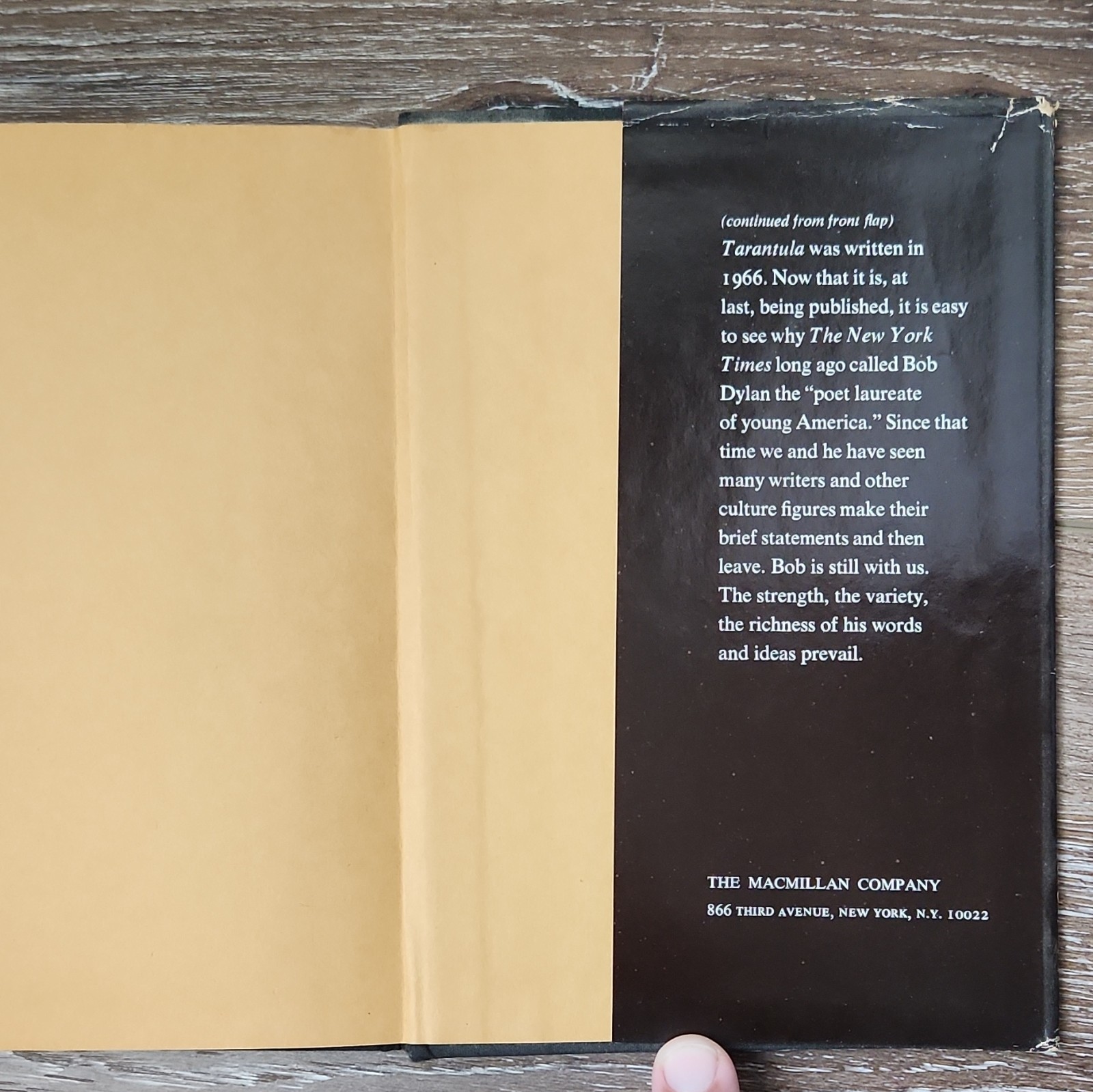 Bob Dylan Tarantula Hardcover w/ Dust Jacket 1971 2nd Printing Macmillan NY