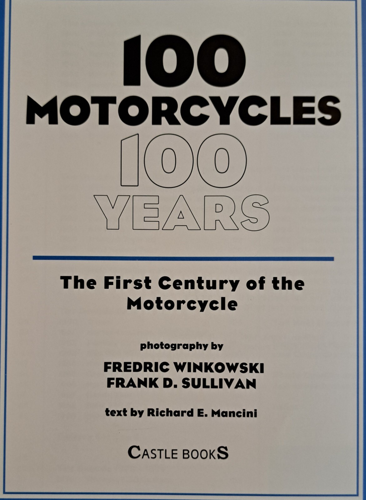 FIRST CENTURY OF THE MOTORCYCLE, HARDCOVER, 2003, 10.5″x11″, ILLUSTRATED