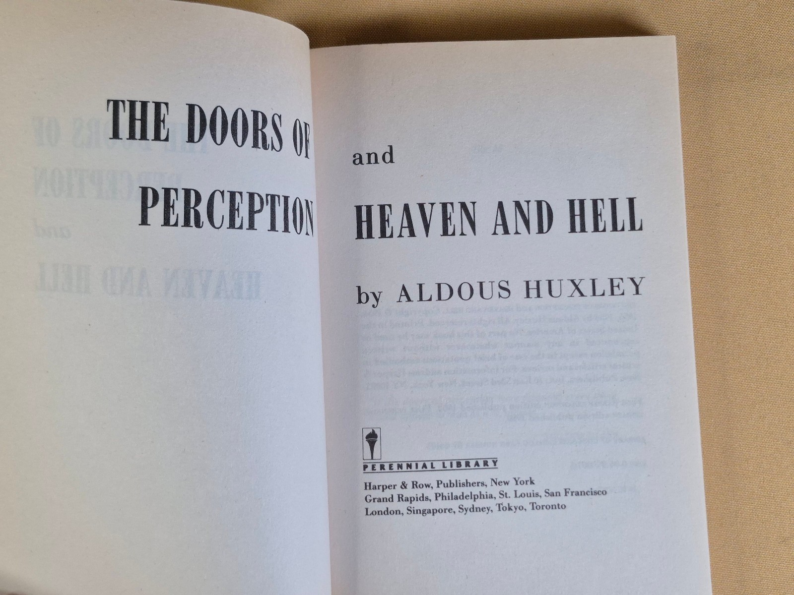 The Doors of Perception and Heaven and Hell – Aldous Huxley – Harper Perennial