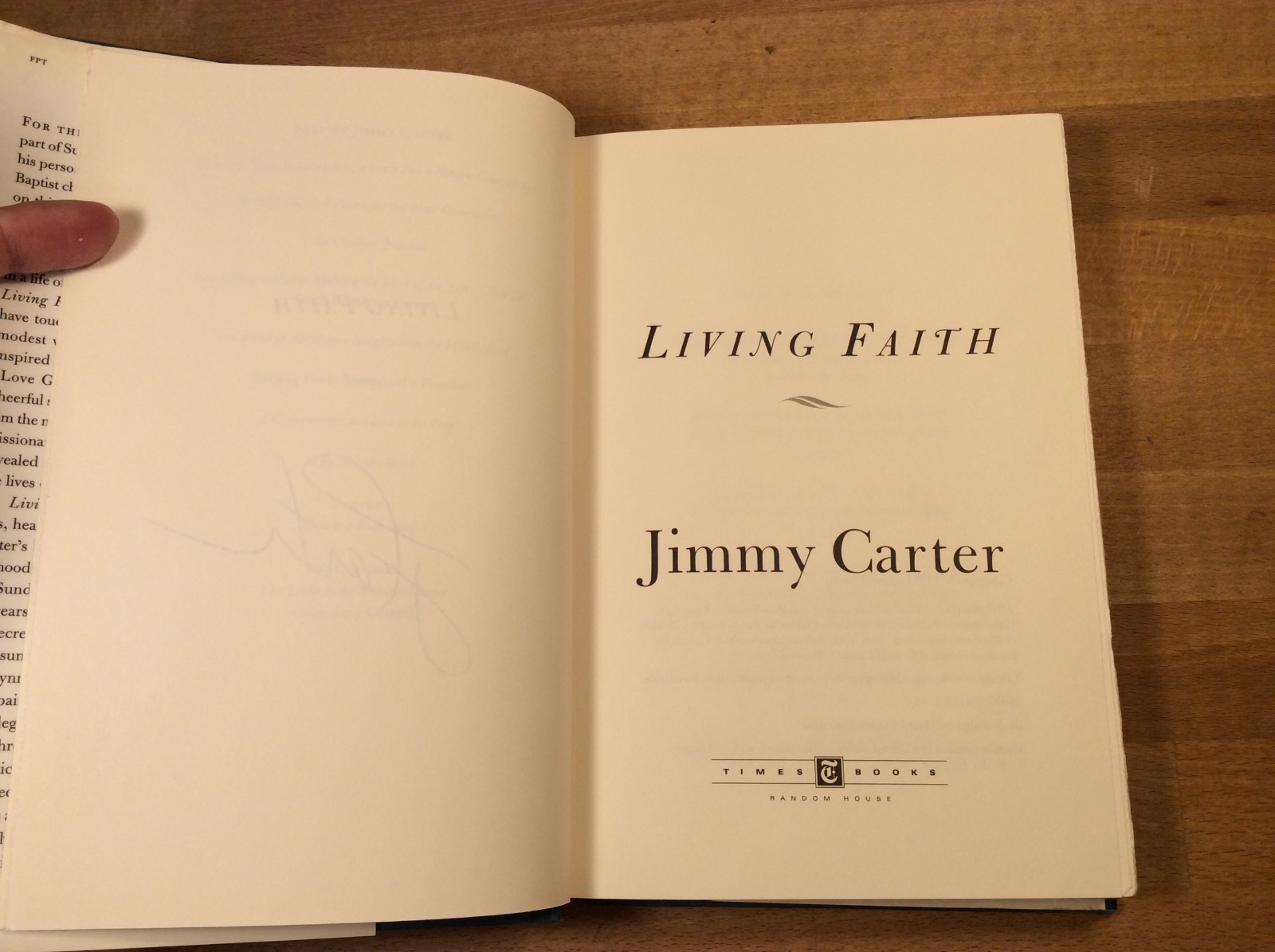 Living Faith, SIGNED Jimmy Carter, Hardcover