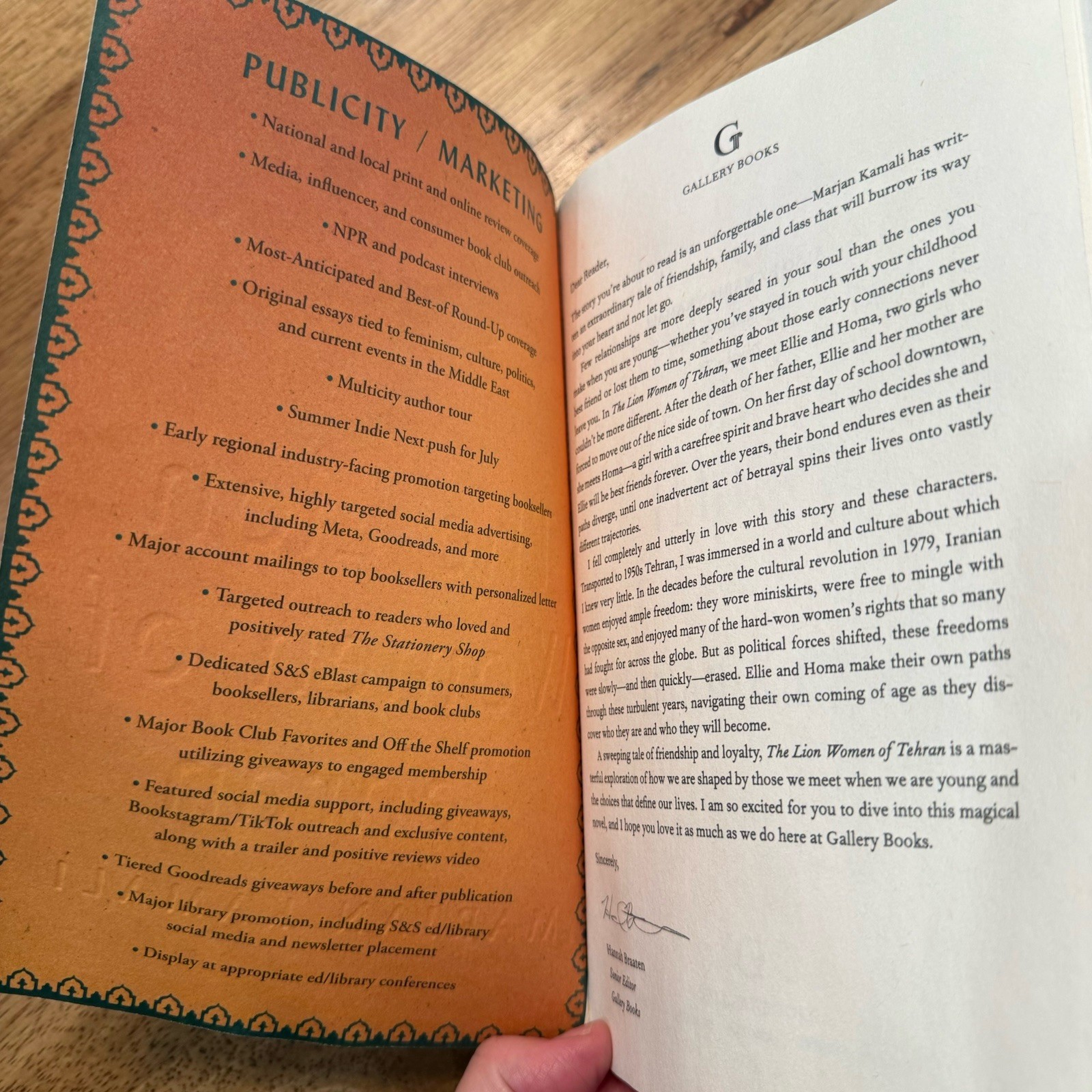 The Lion Women Of Tehran Advance Reader’s Edition Marjan Kamali ARC Paperback