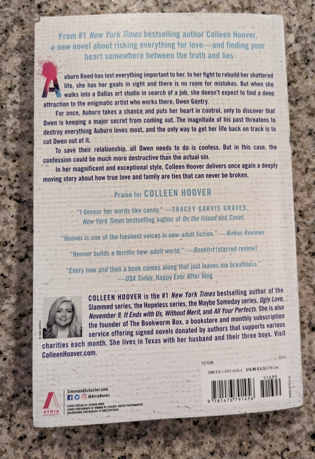 Confess : A Novel by Colleen Hoover (2015, Trade Paperback)