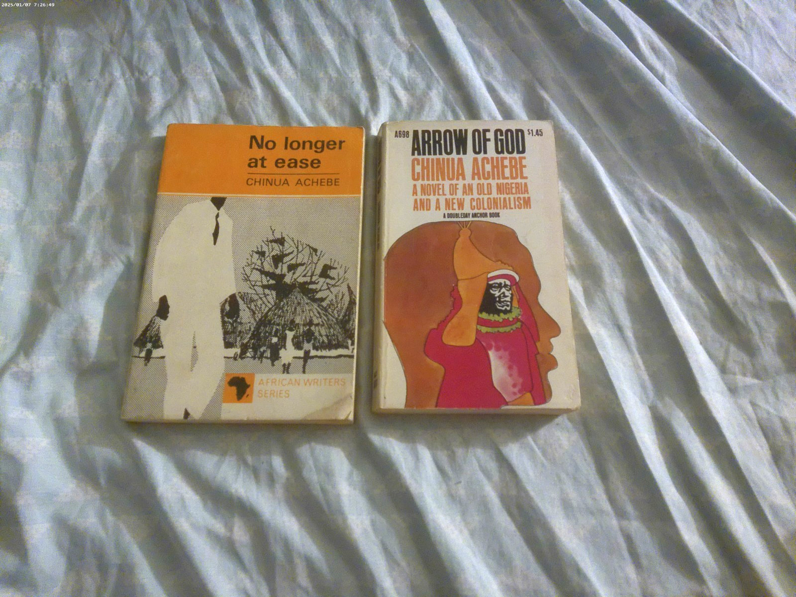 2 pbs by Chinua Achebe NO LONGER AT EASE & THE ARROW OF GOD