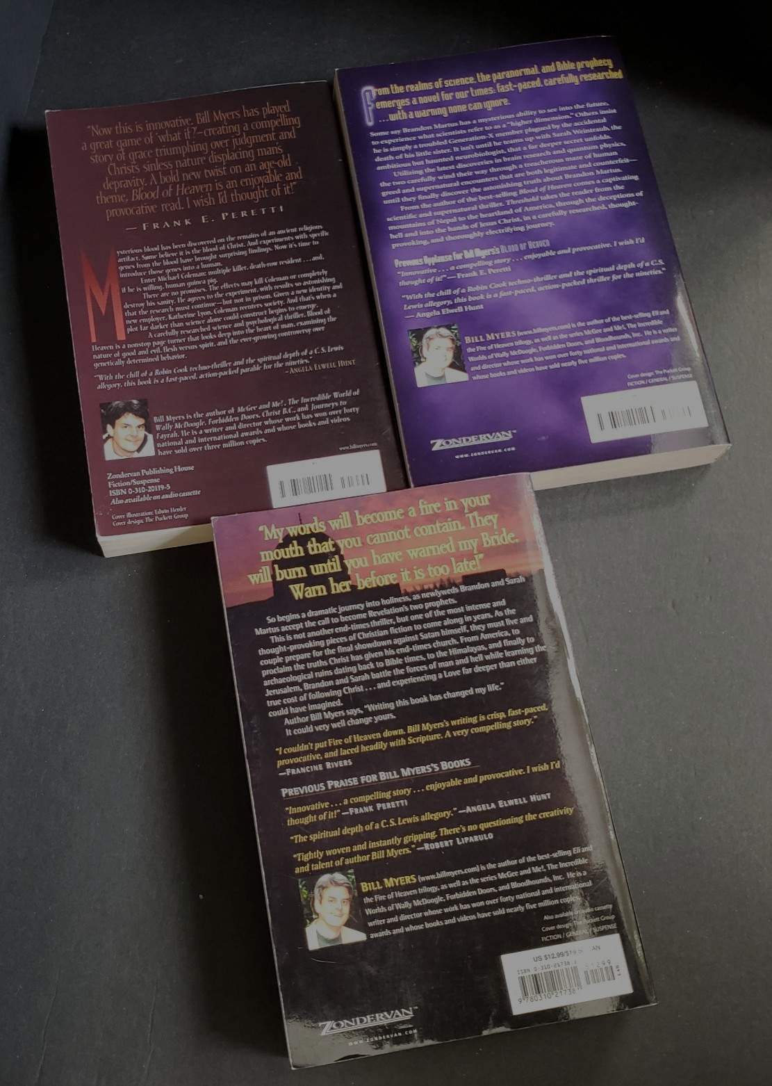 Bill Myers – Blood Of Heaven, Threshold, Fire Of Heaven Trade Paperback Books