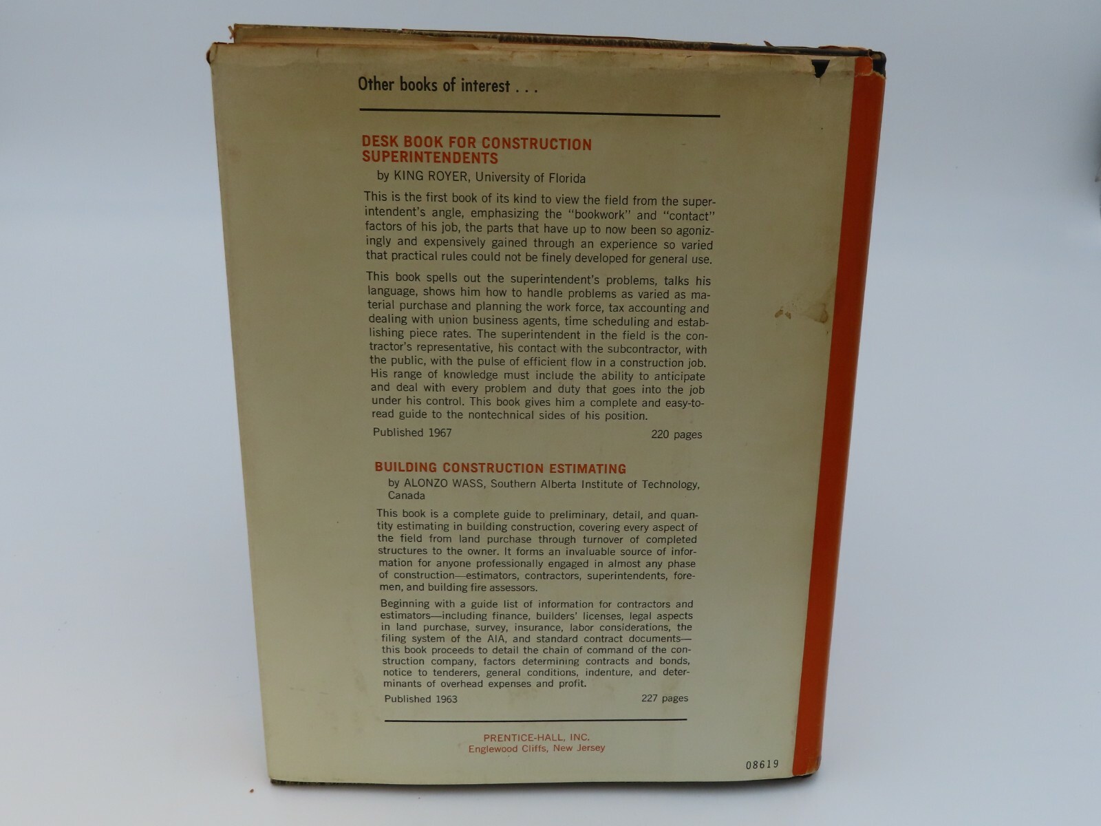 Building Contractor’s Home Builder’s Handbook Bidding/Surveying/Estimating 1968