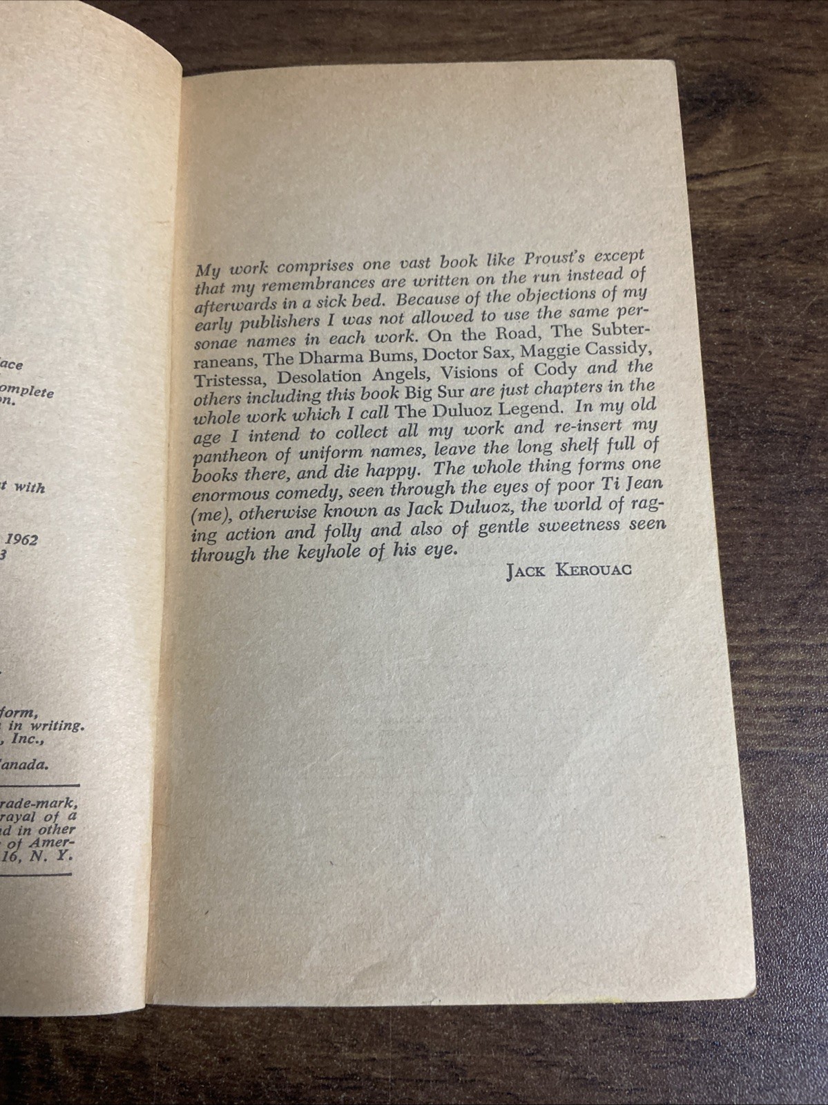 1963 – Jack Kerouac ‚Big Sur‘ paperback PB 1st Bantam Books Printing