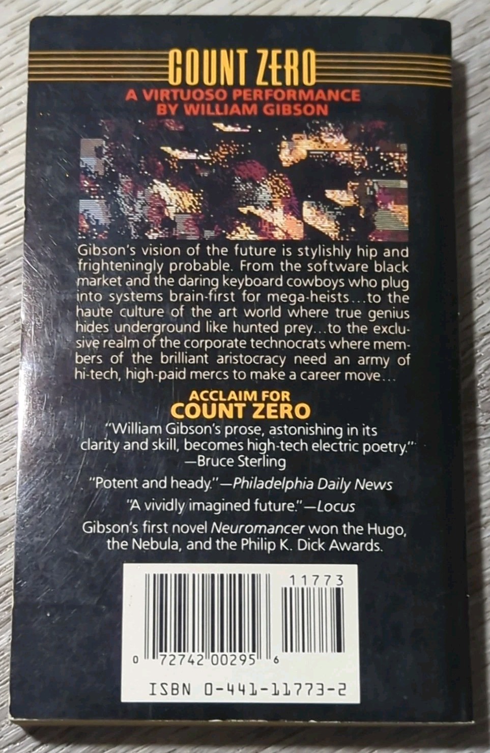 Count Zero by William Gibson (1987 Ace 1st ed/1st print) Signed by Author