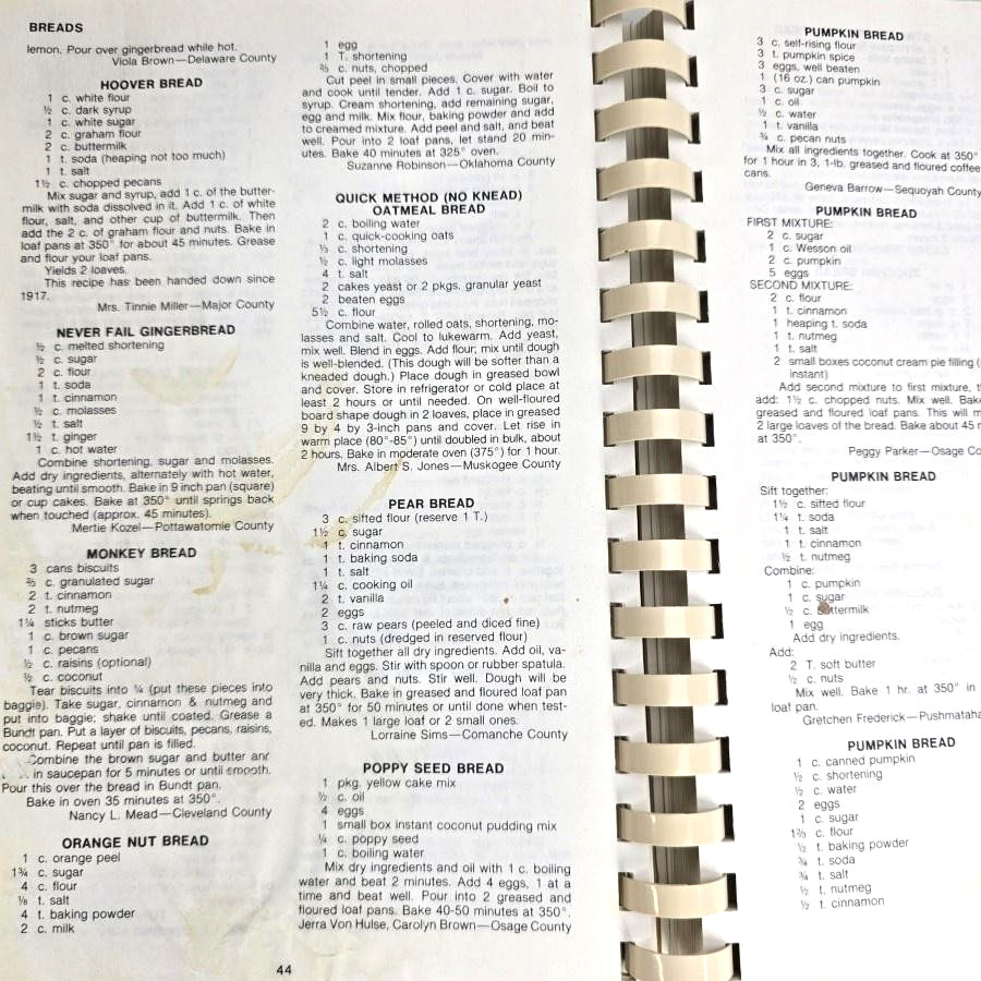 Oklahoma Extension Homemakers Golden Anniversary Cookbook 1935 To 1985 Recipes