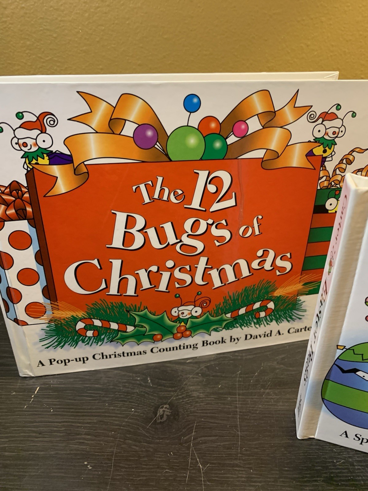 Vintage David A. Carter The 12 Bugs Christmas & Easter Bugs Pop Up Books EUC