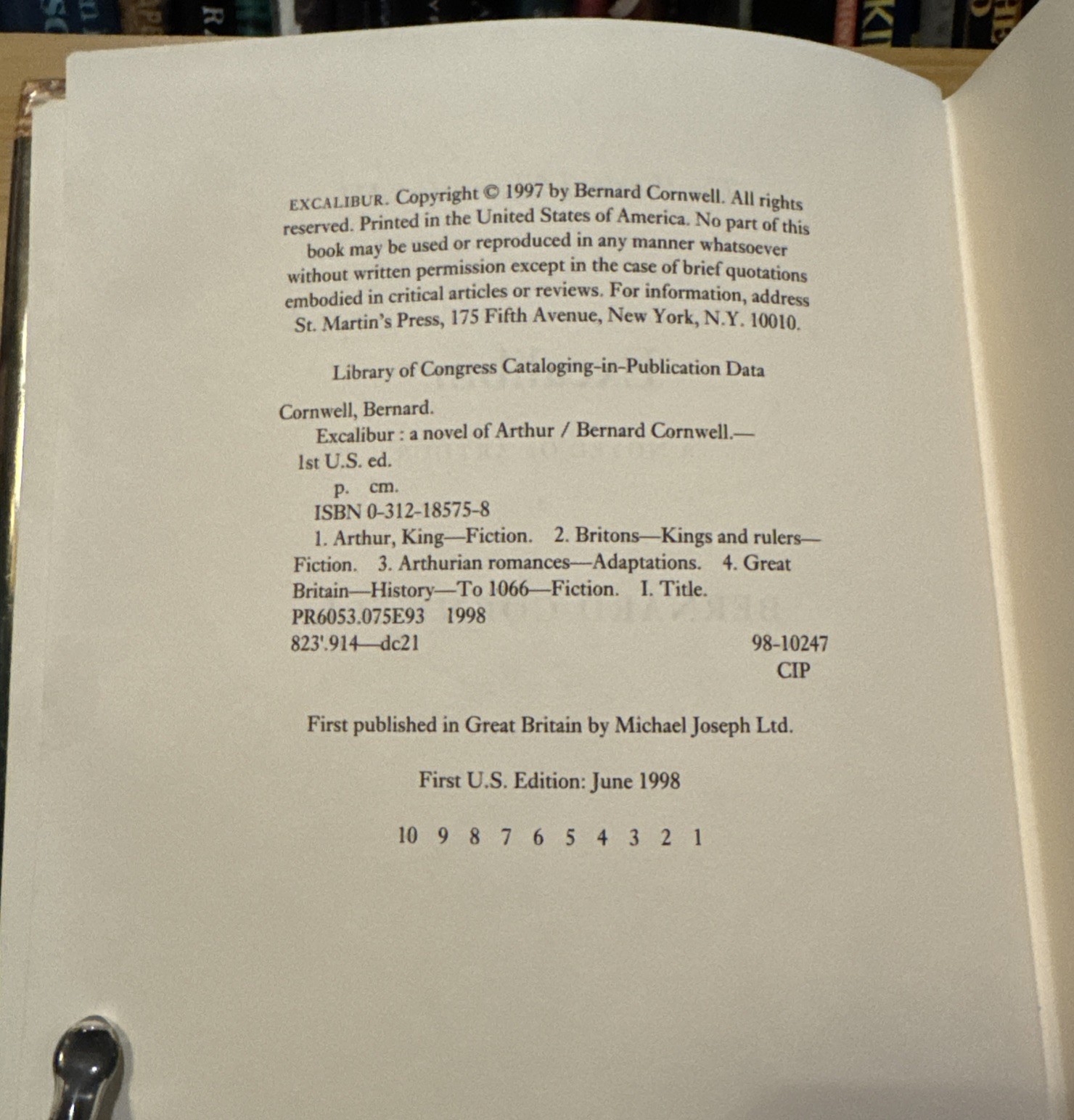 Excalibur – Bernard Cornwell (1997, Hardcover) Ex-Lib. American 1st/1st, ACCPT