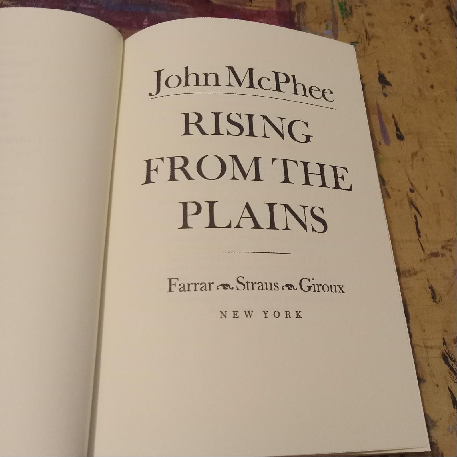 John McPhee Rising From The Plains 1986 Farrar Straus Giroux 1st 8voHCDJ VG+ VG+