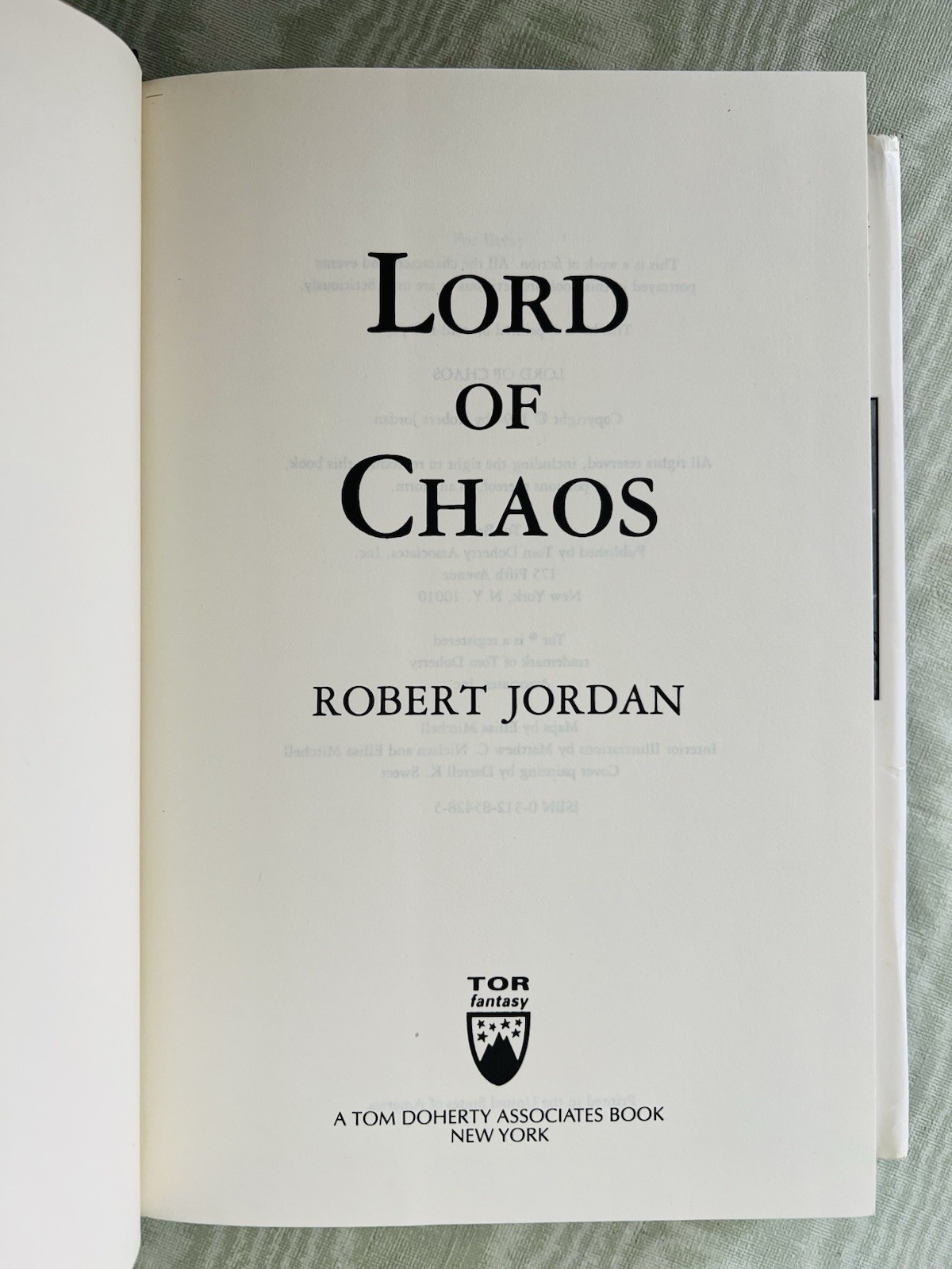 LORD OF CHAOS Wheel of Time Book Six 6 by Robert Jordan (1994 Hardcover)