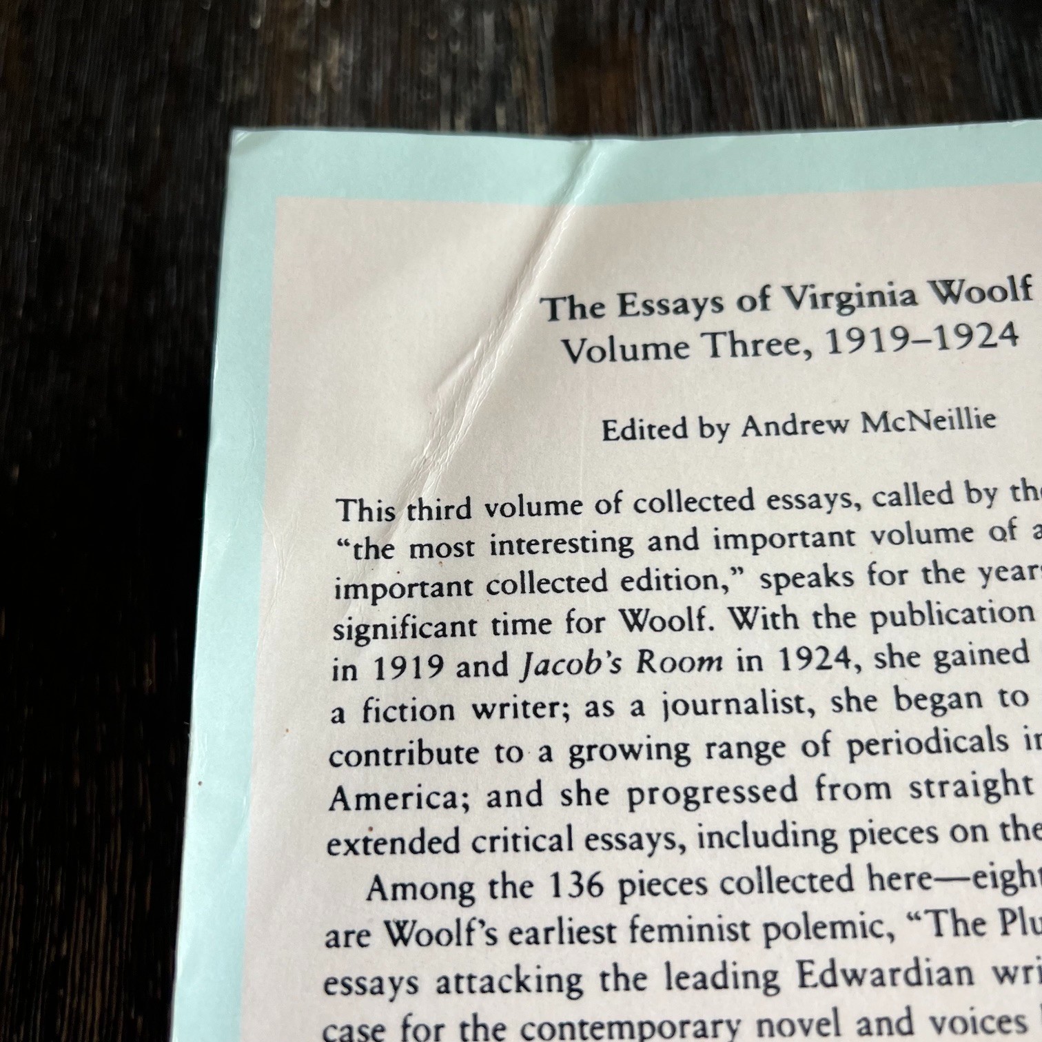 Essays of Virginia Woolf Volume 3 1919-1924 Andrew McNeillie Mariner Books