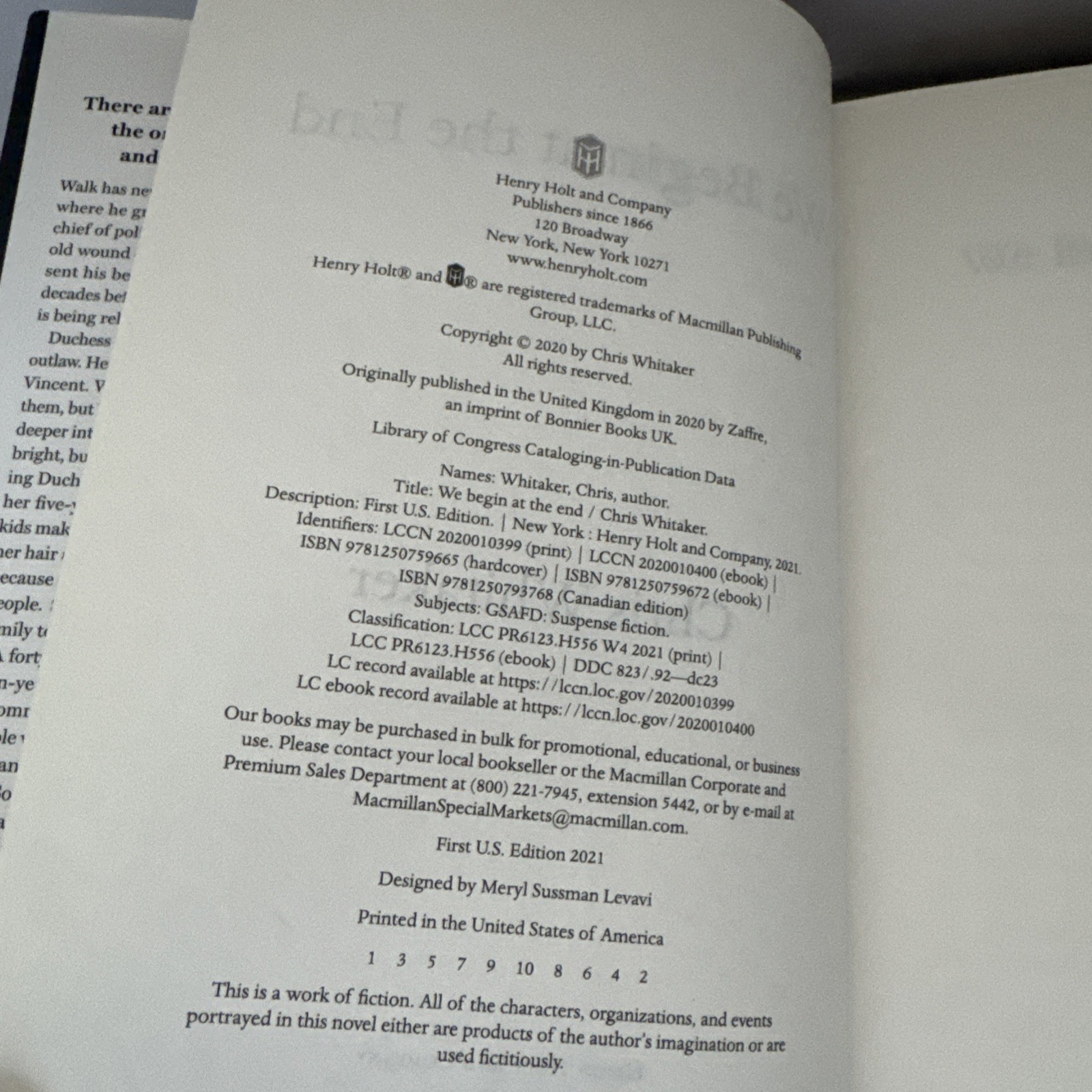 We Begin at the End – Hardcover/DJ By Whitaker, Chris – Very Good