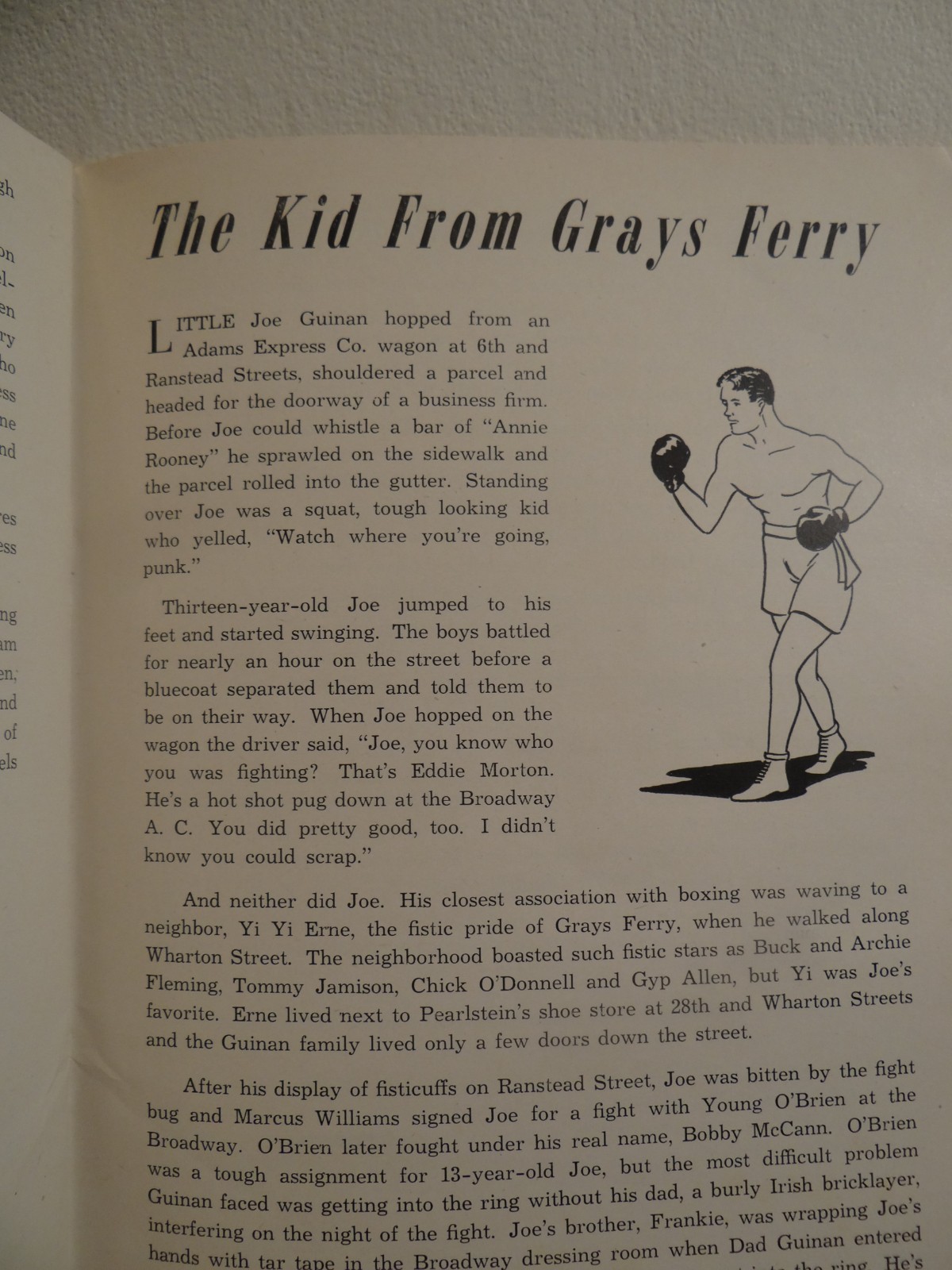 1947 Boxing in Philadelphia Tales of Legends & Lore LEATHER SOCKING TALES