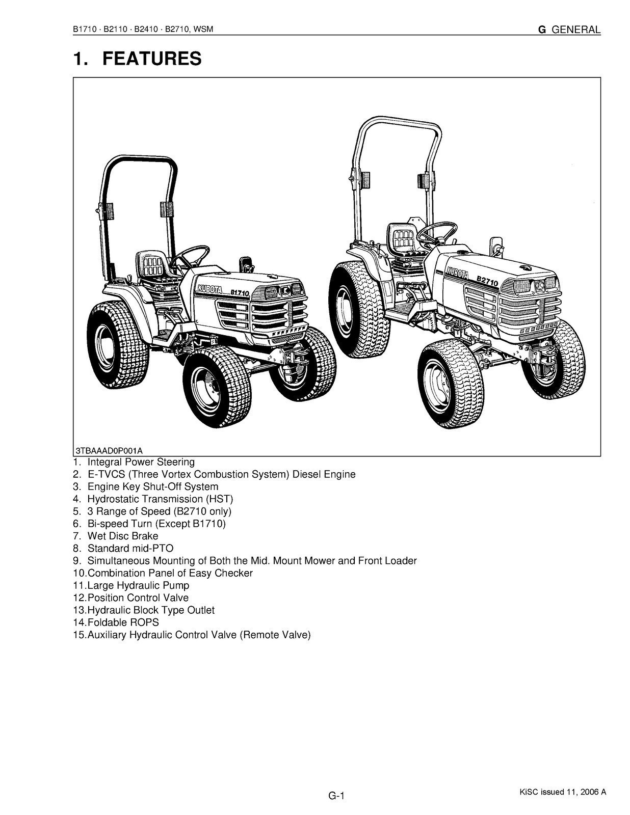 KUBOTA B1710 B2110 B2410 B2710 Workshop Manual DURABLE BINDER – TOUGH JACKET
